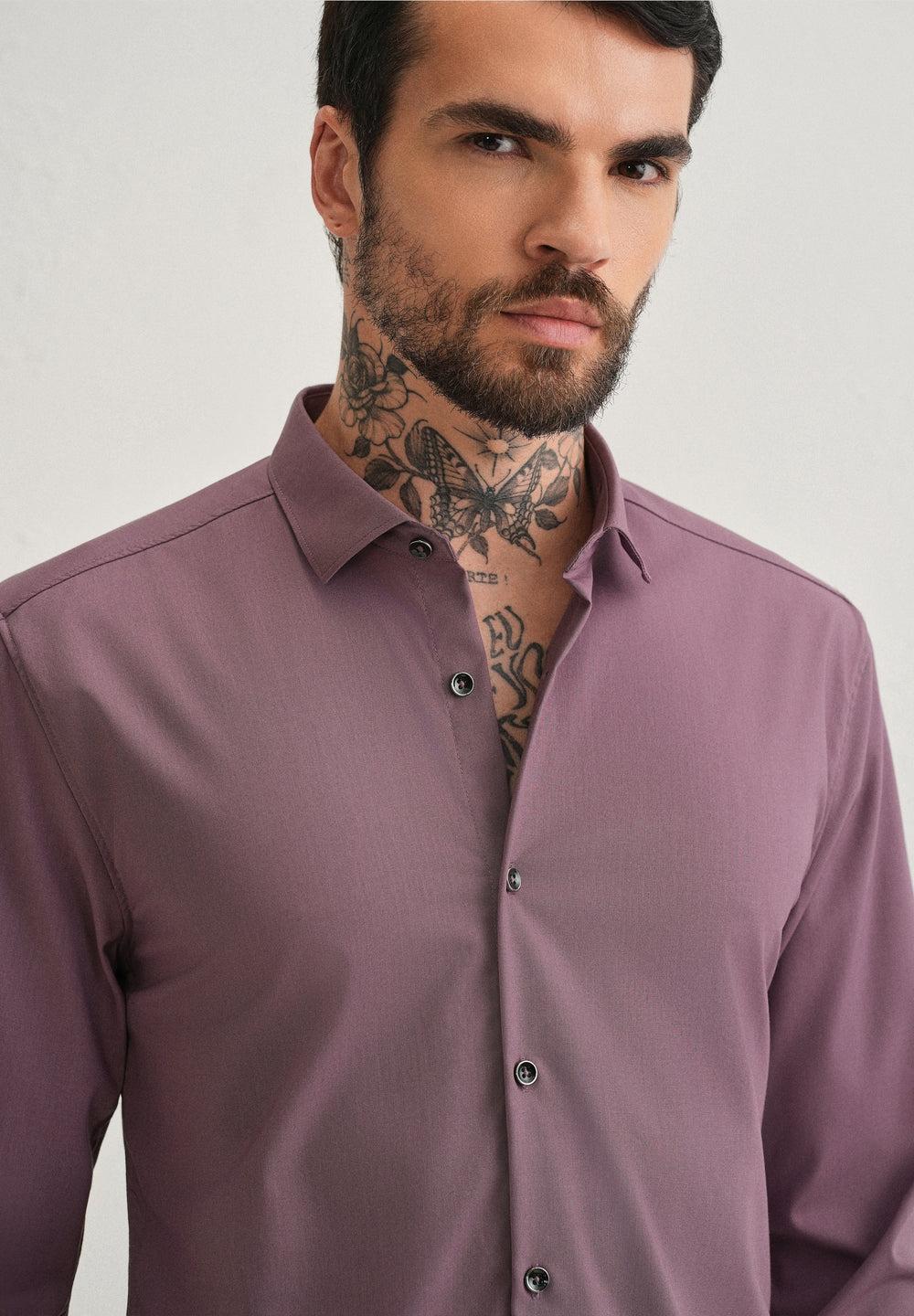 Nude Pink Plain Wrinkle Free Shirt