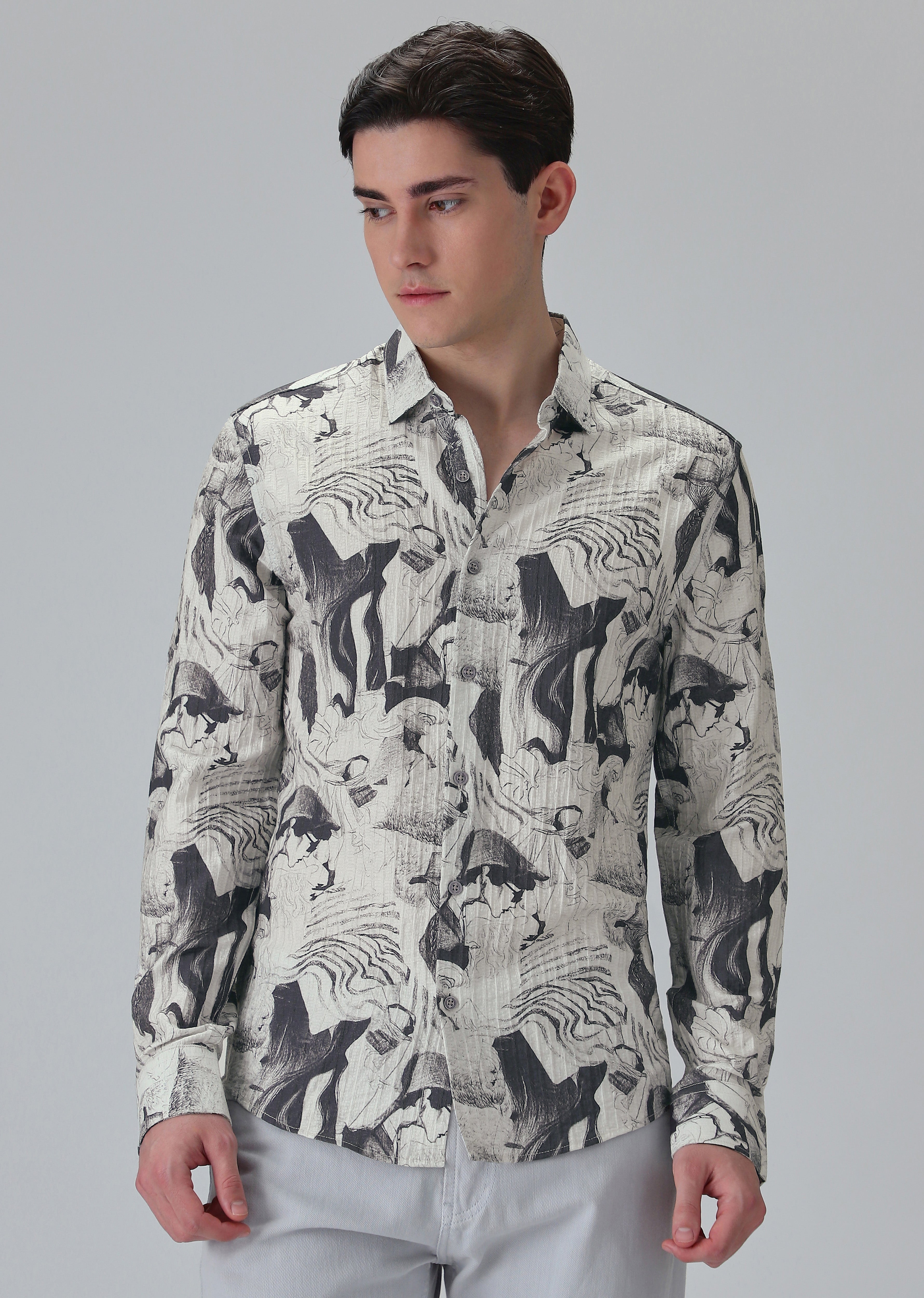 Ocean Drift White Printed Shirt