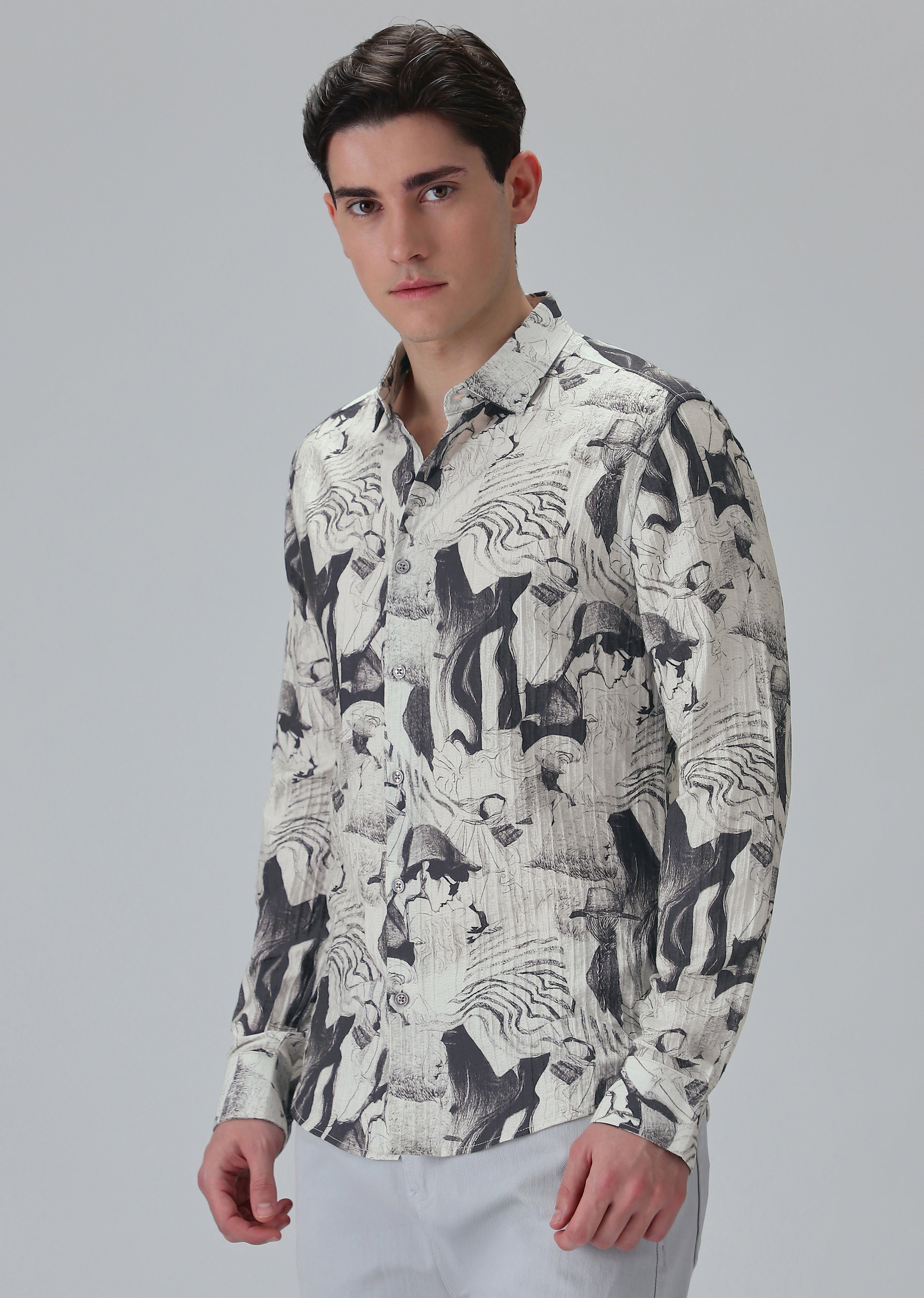 Ocean Drift White Printed Shirt