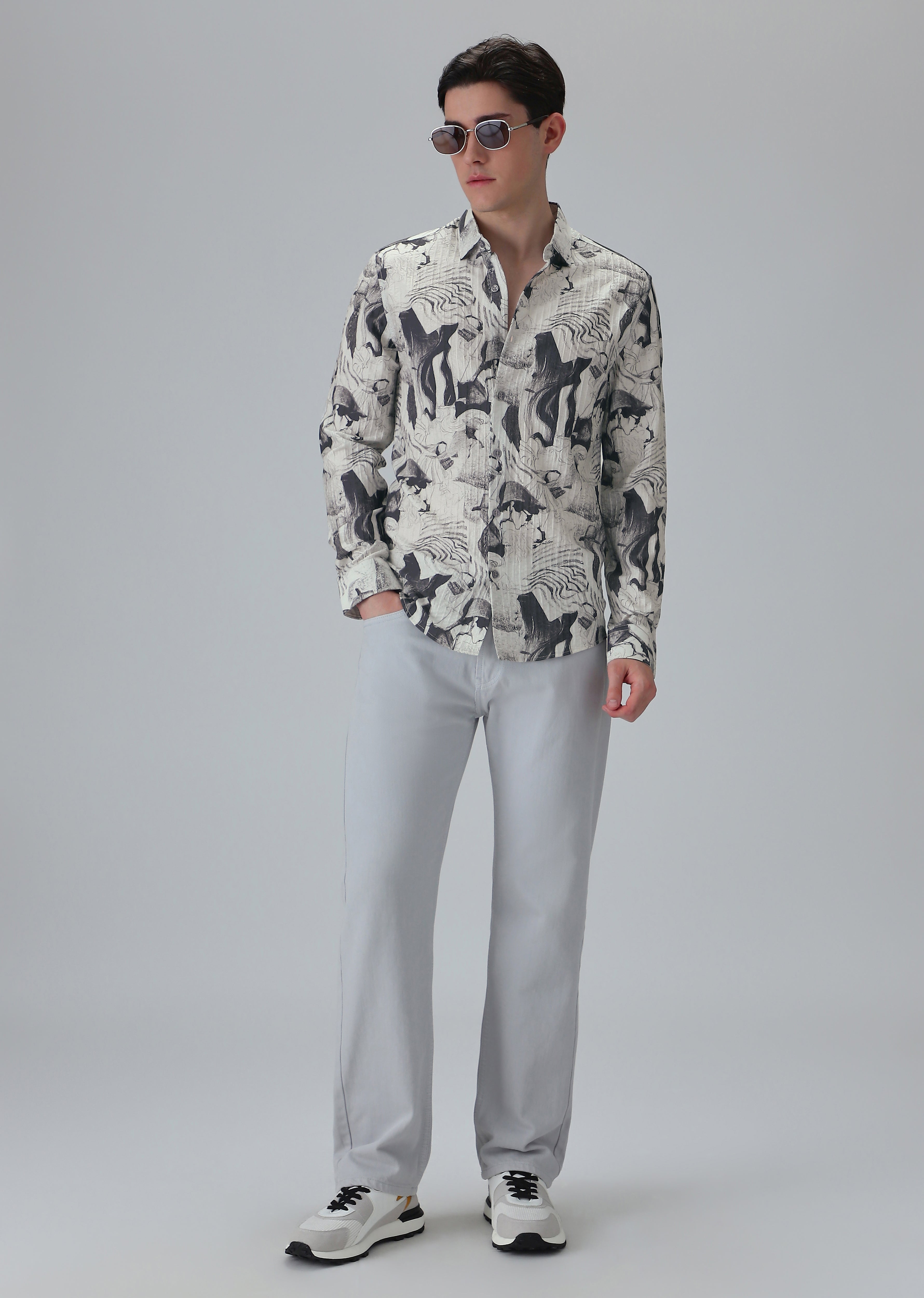 Ocean Drift White Printed Shirt