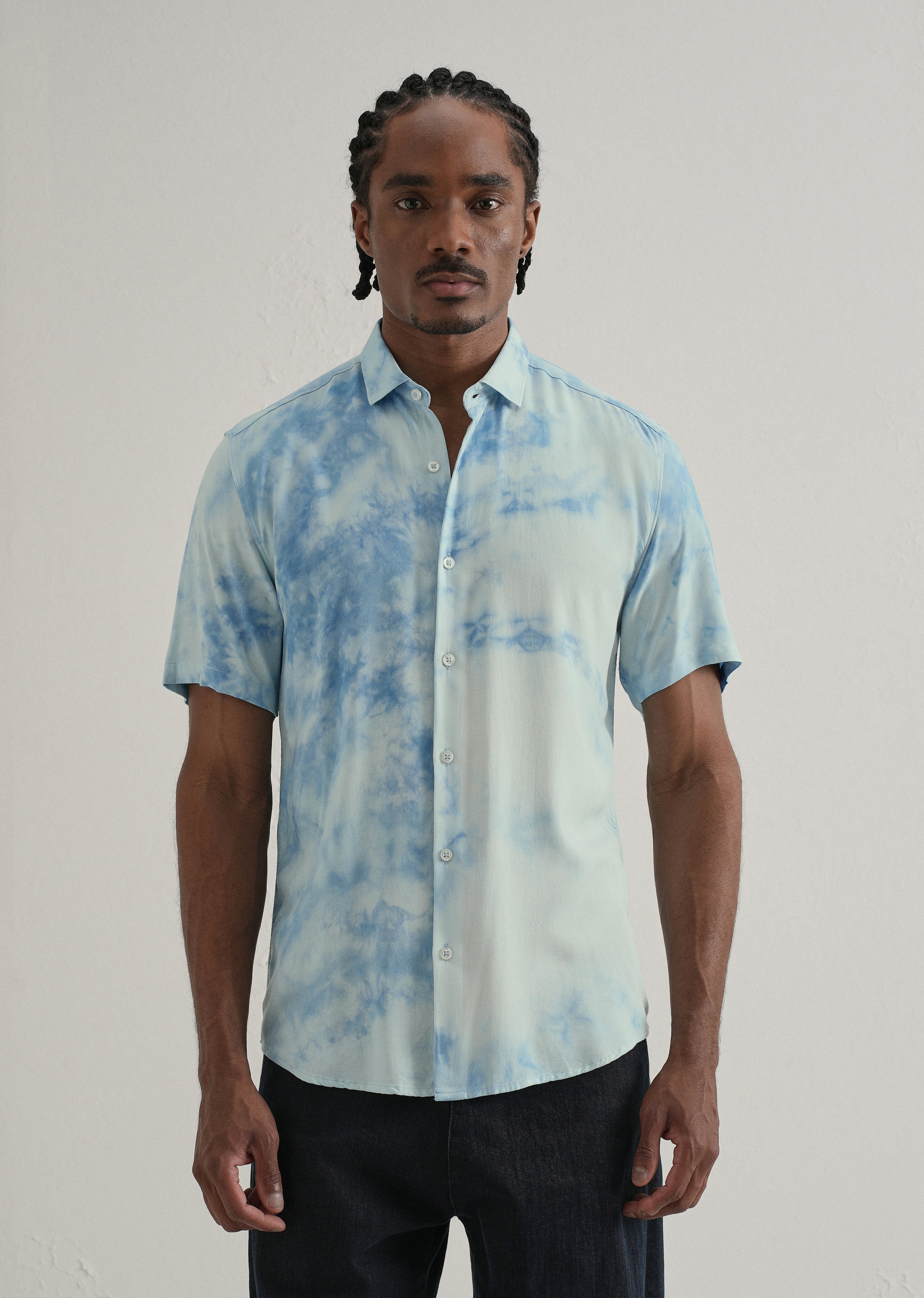 Ocean Tie Dye Half Sleeve Shirt