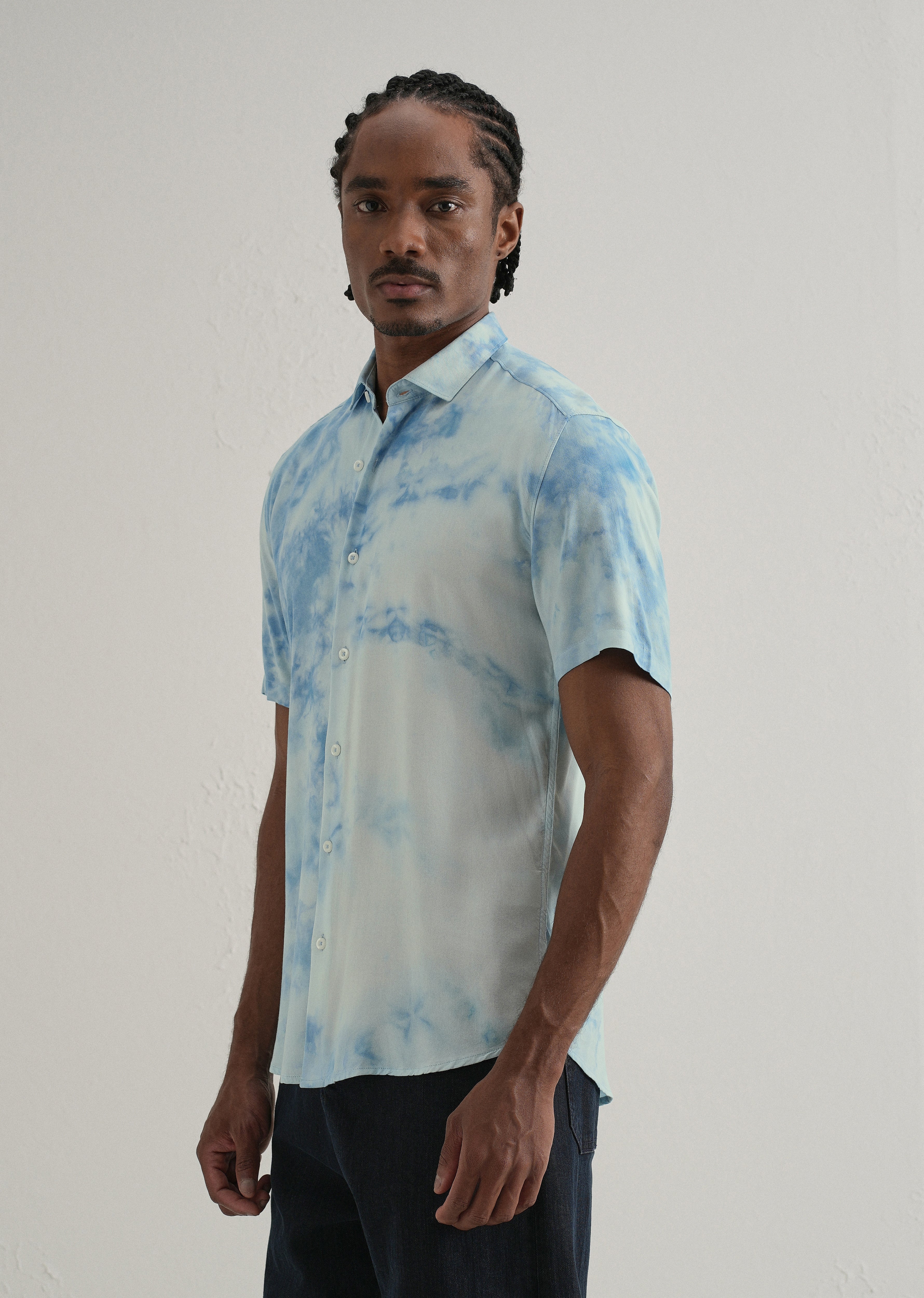 Ocean Tie Dye Half Sleeve Shirt