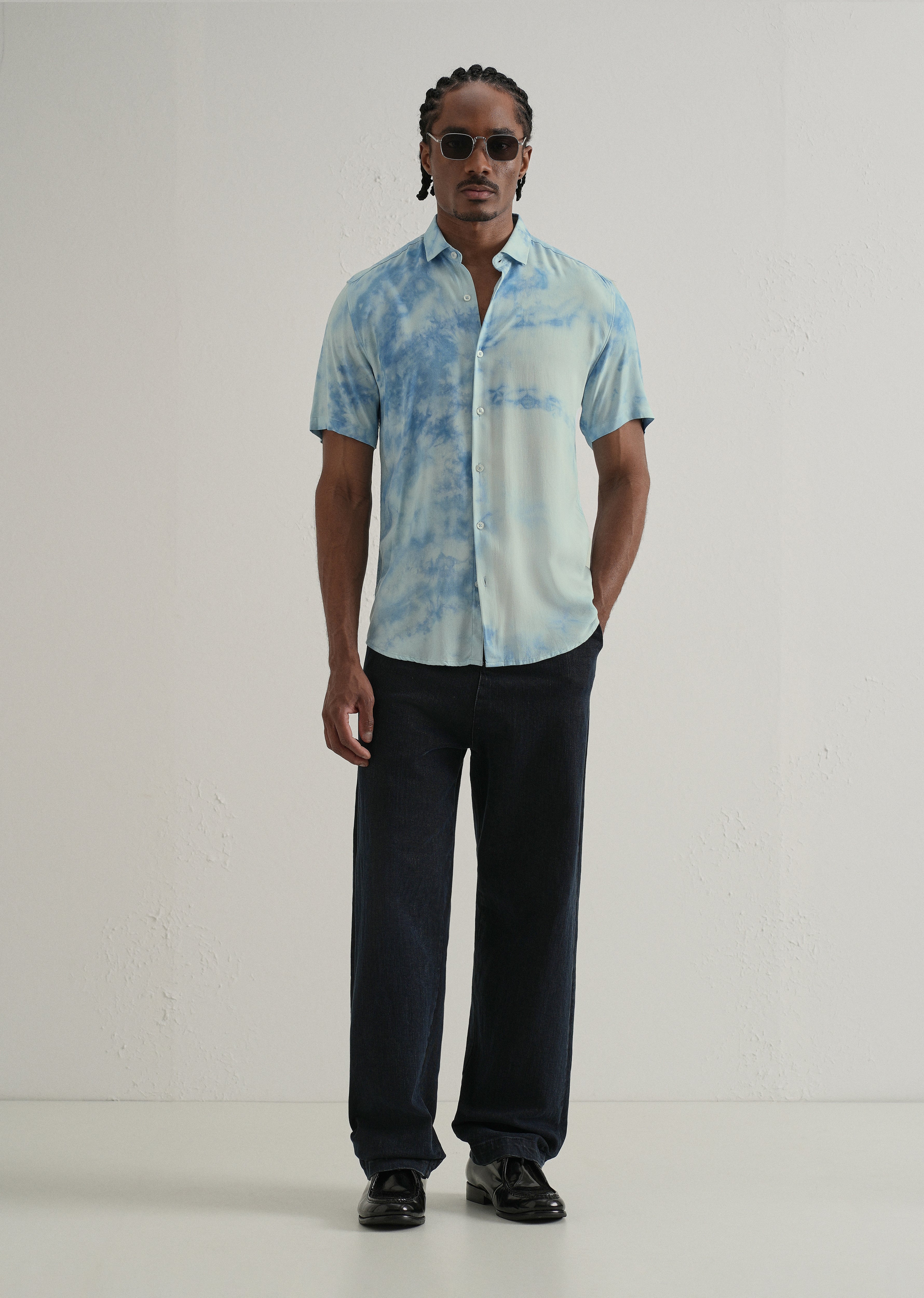 Ocean Tie Dye Half Sleeve Shirt