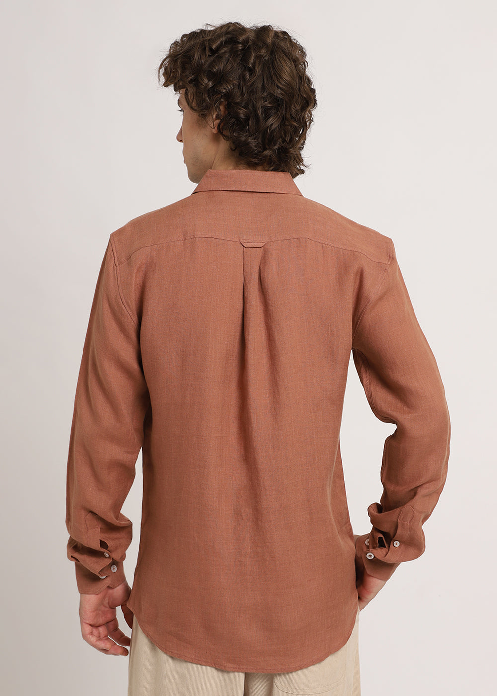 Ochre Brown Linen Shirt