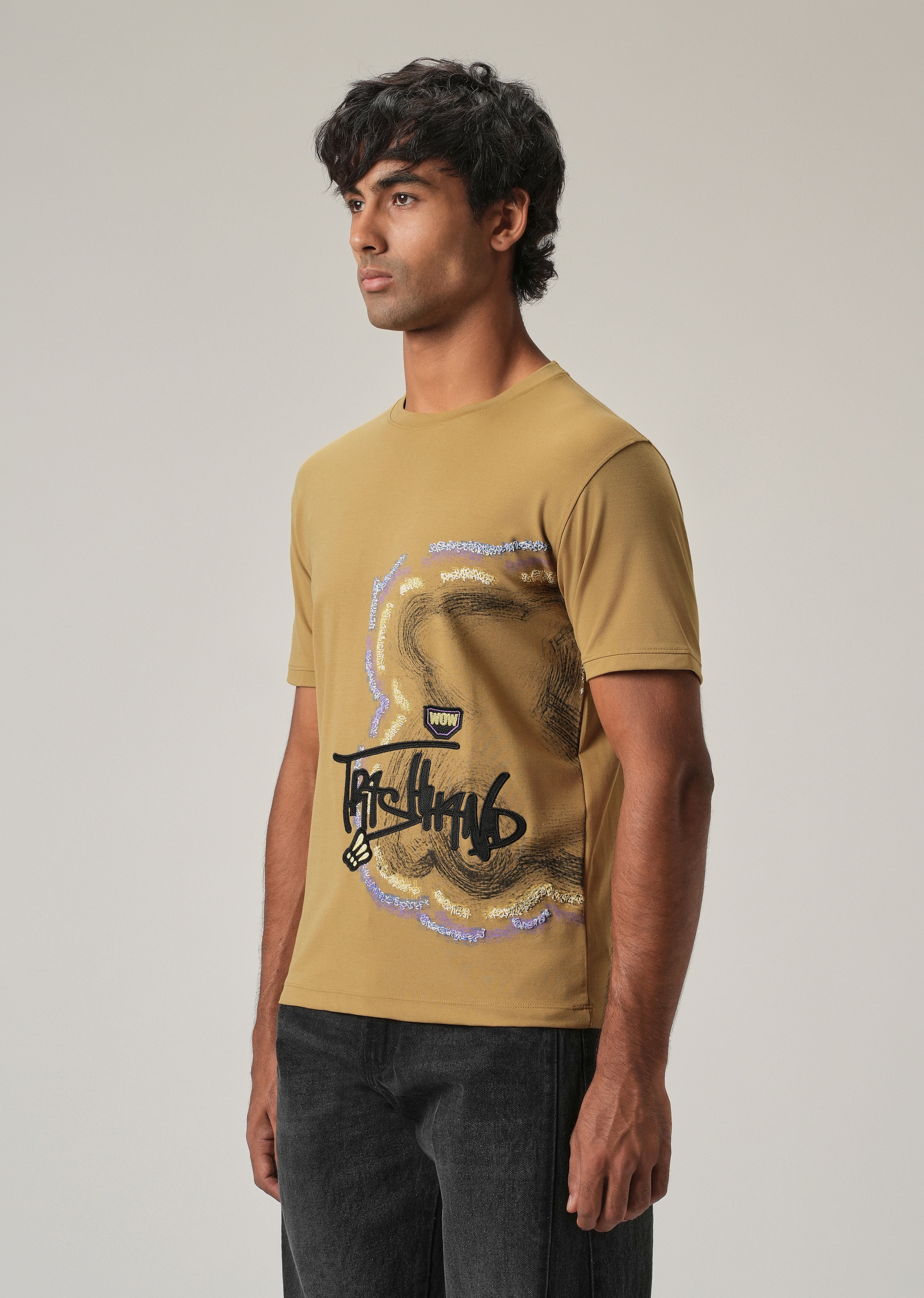 Ochre Print Slim Fit T-Shirt