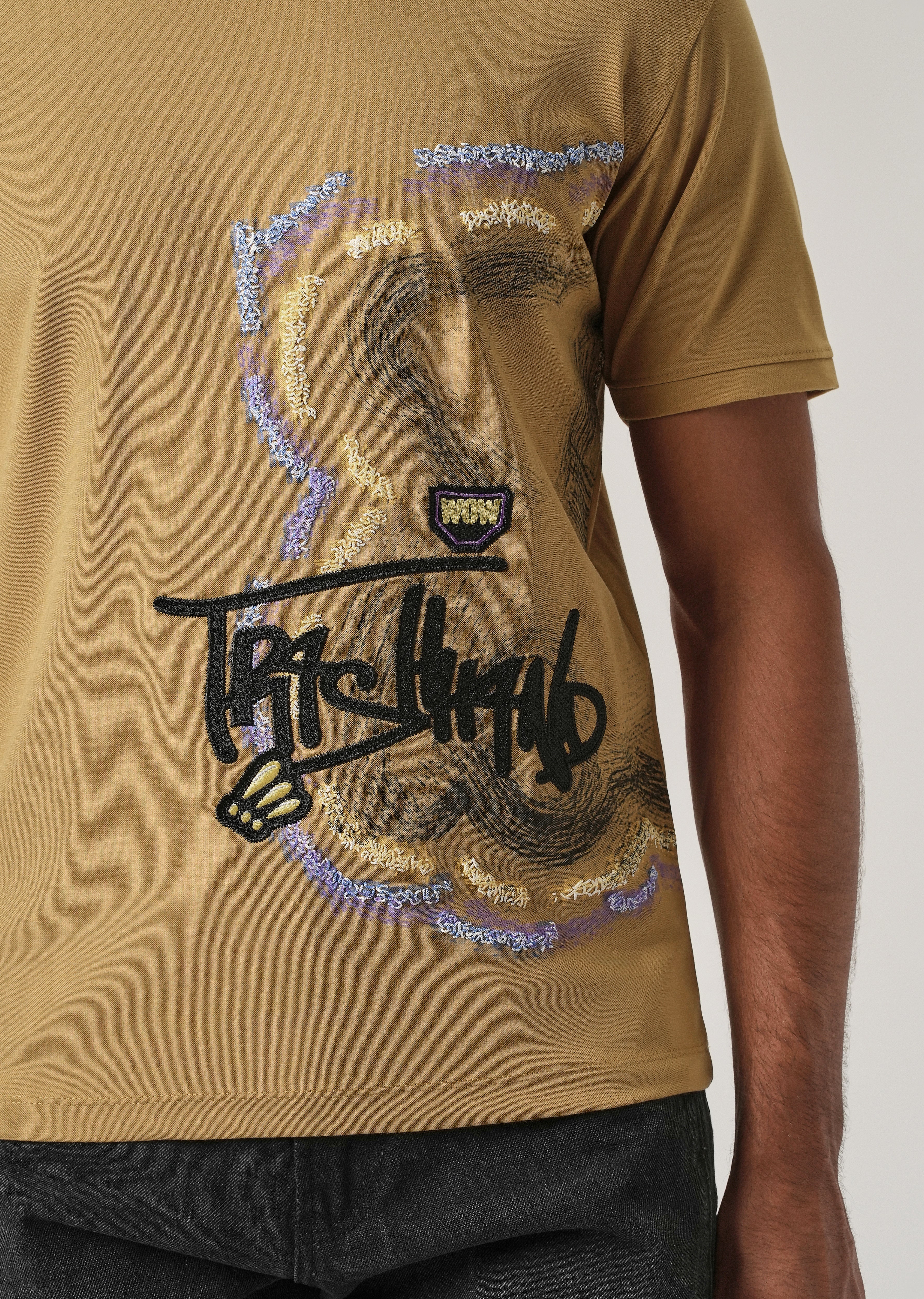 Ochre Print Slim Fit T-Shirt