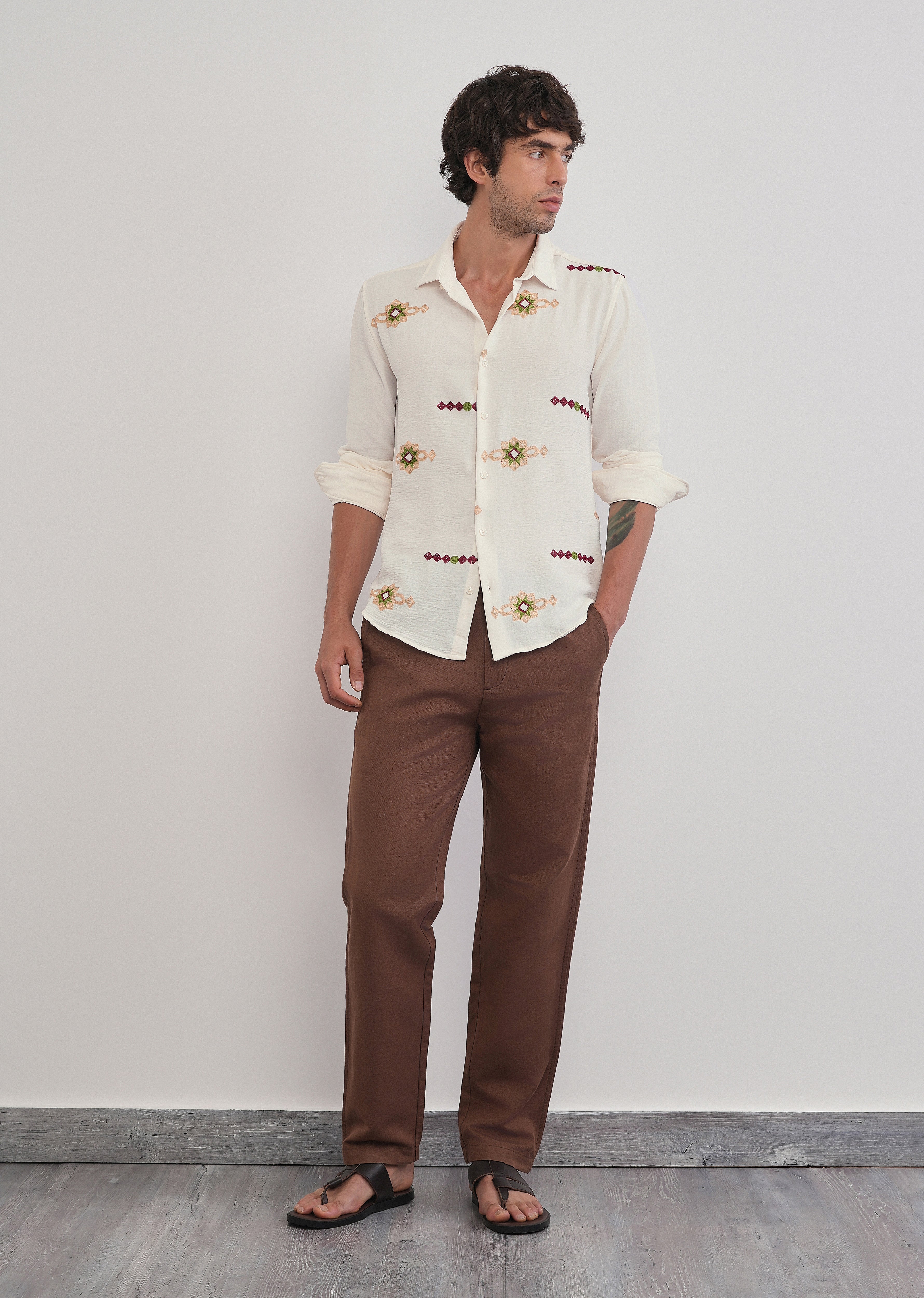 Off-White Artisan Embroidered Shirt