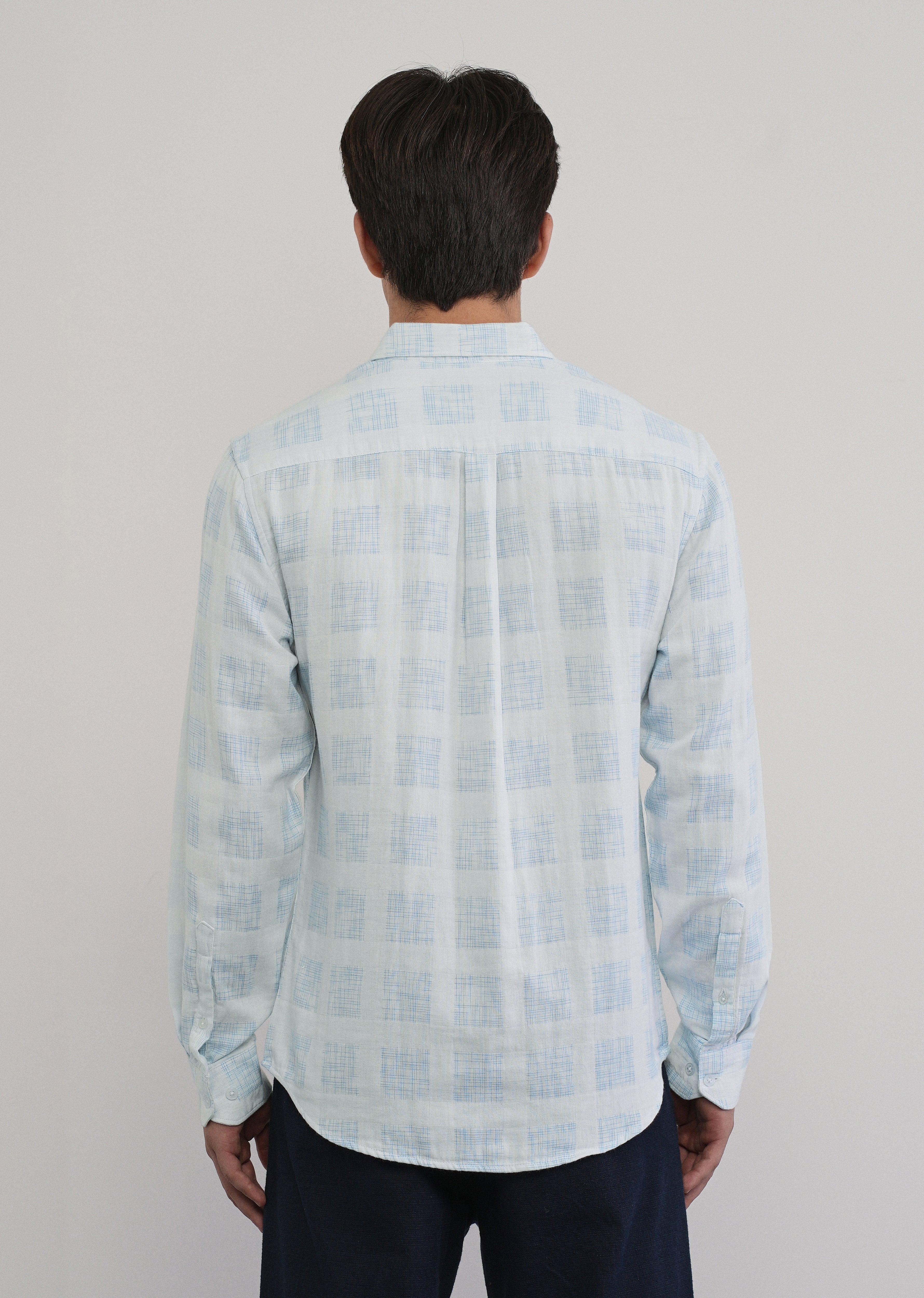 Off-White Broken Check Cotton Linen Shirt
