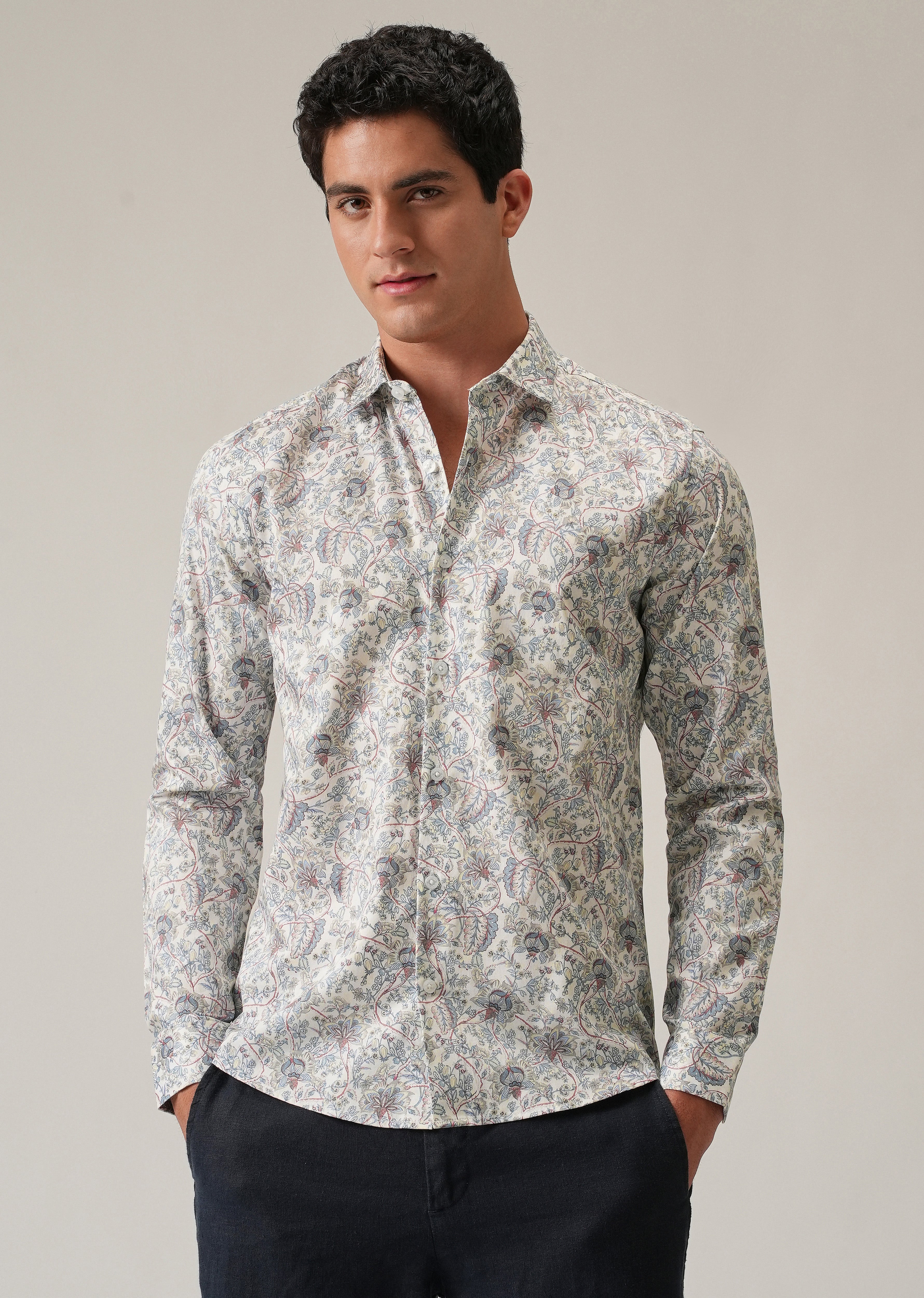 Off-White Ditsy Floral Print Shirt