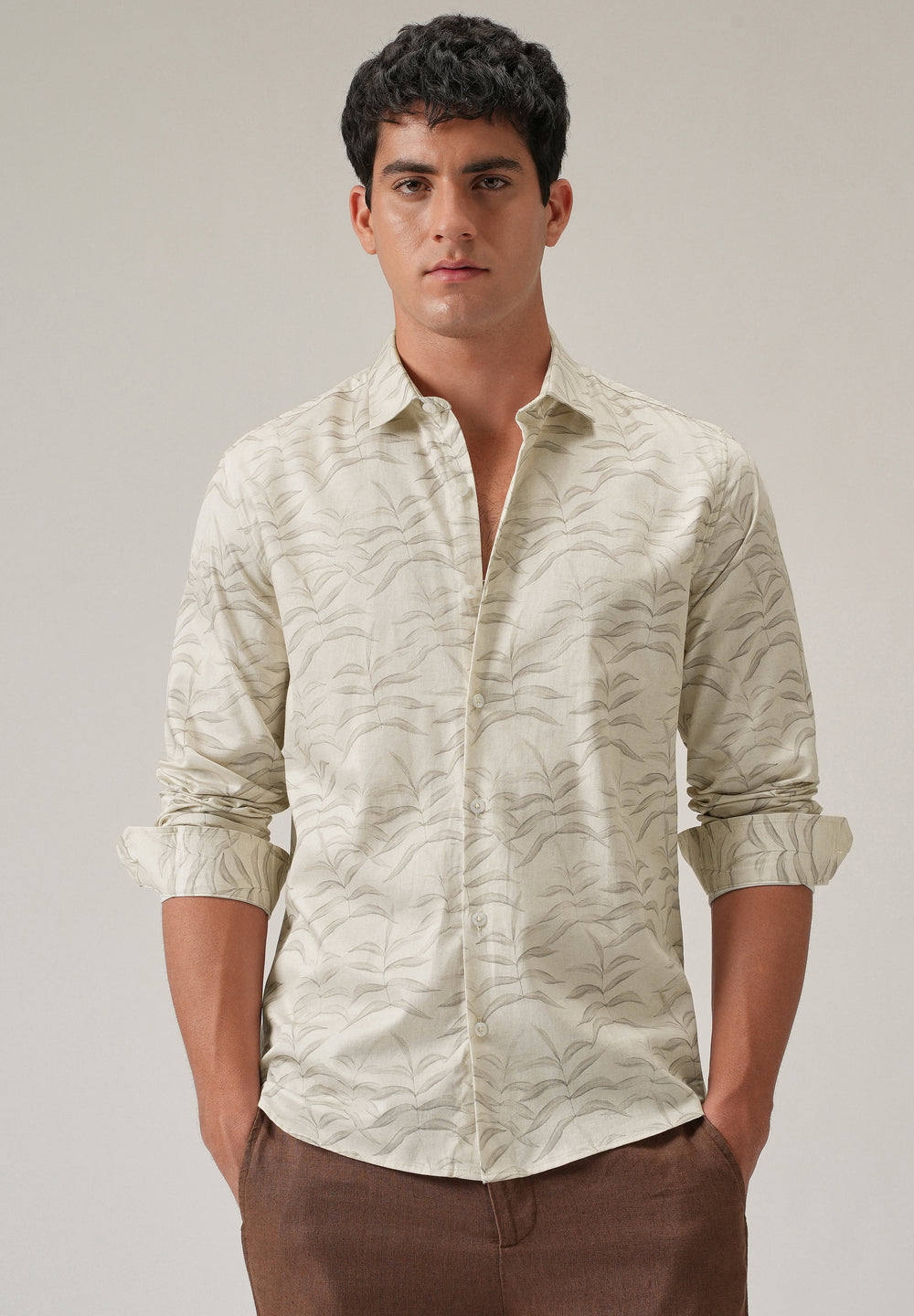 Off-White Leaf Print Shirt