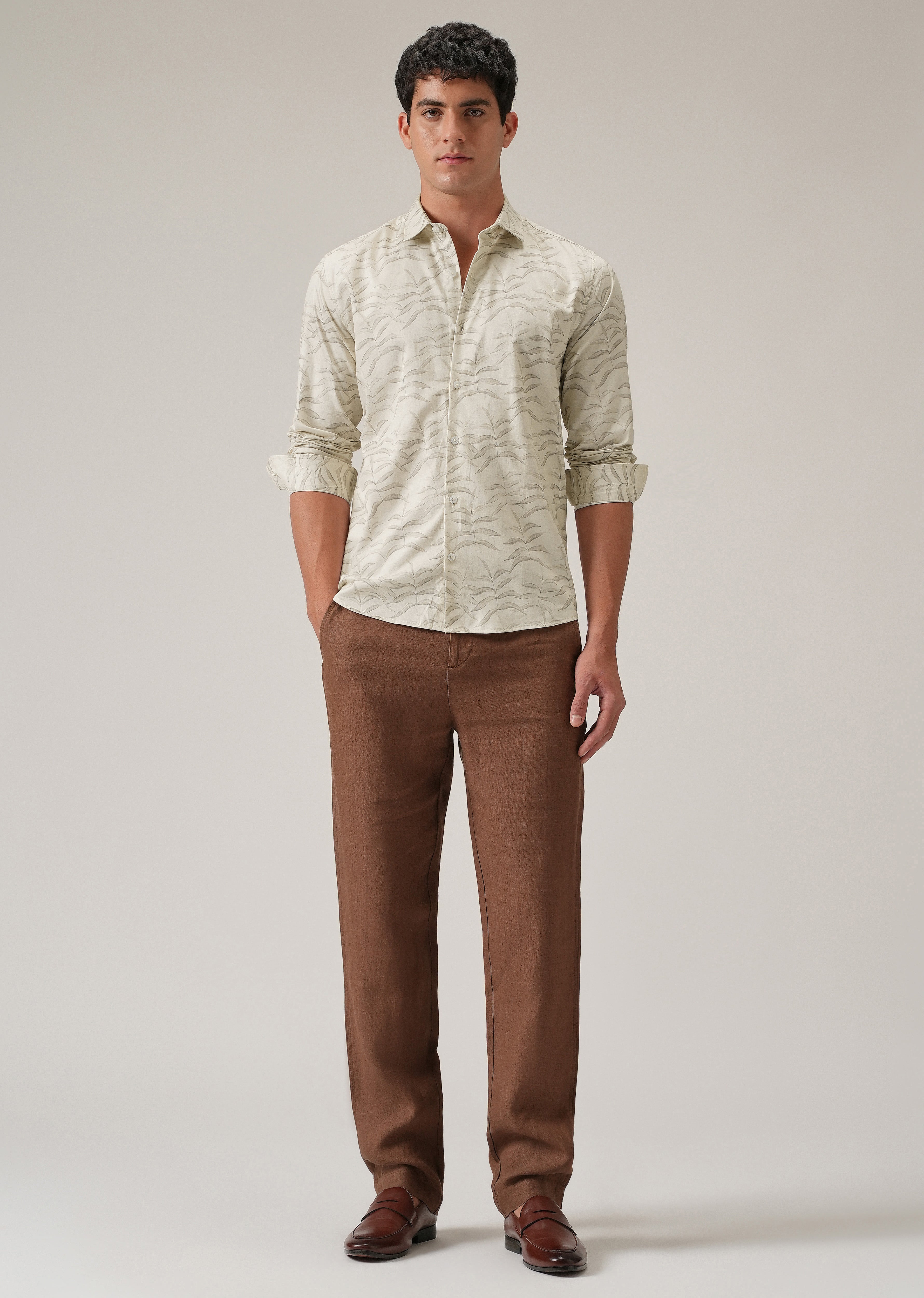 Off-White Leaf Print Shirt