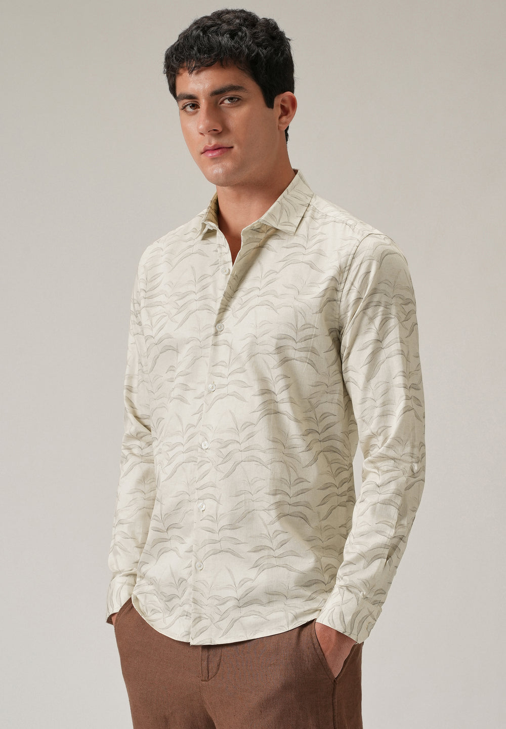 Off-White Leaf Print Shirt