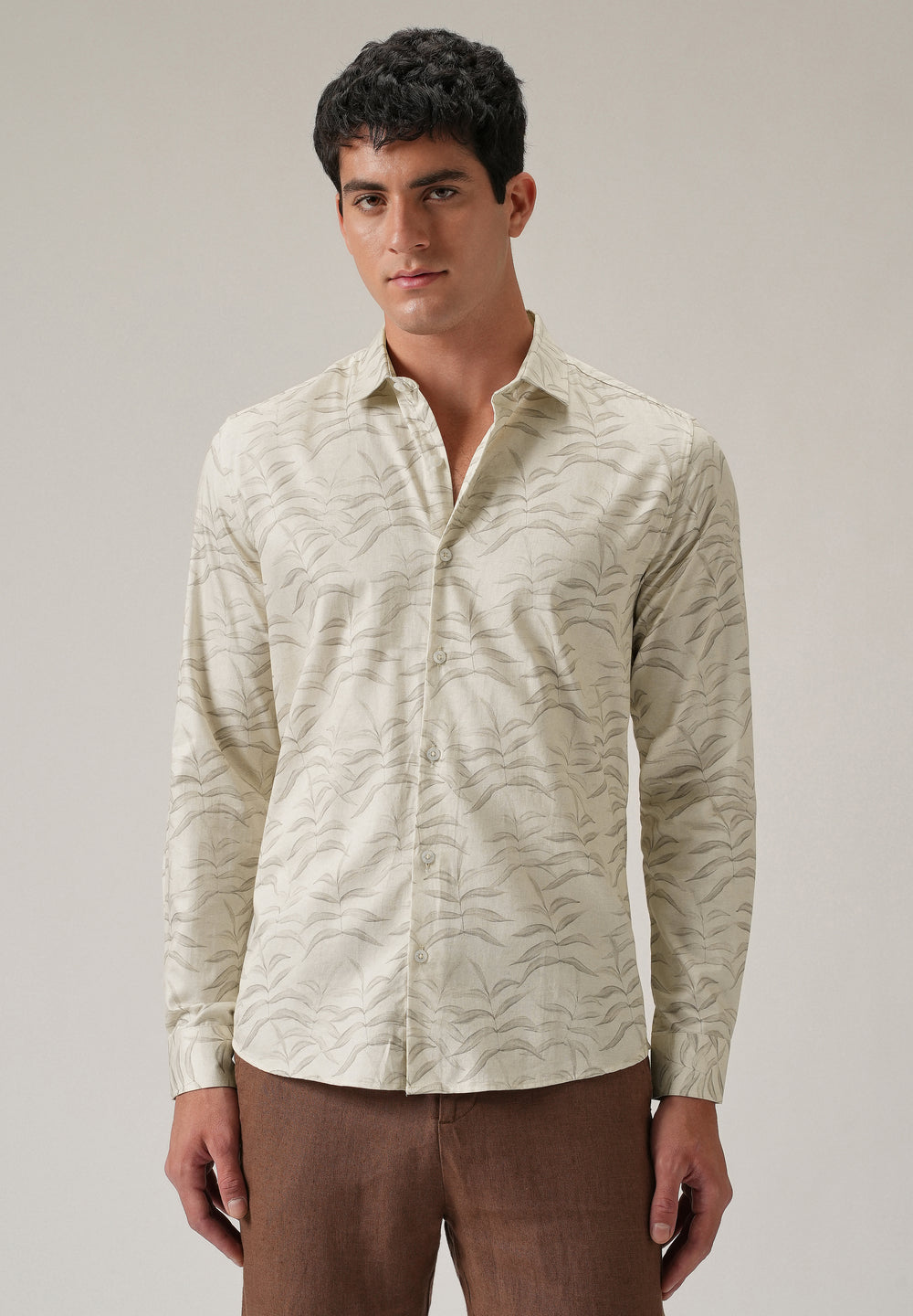 Off-White Leaf Print Shirt