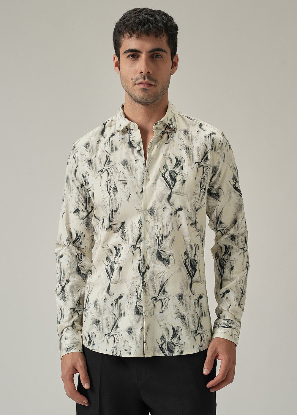 Off-White Marble Print Shirt