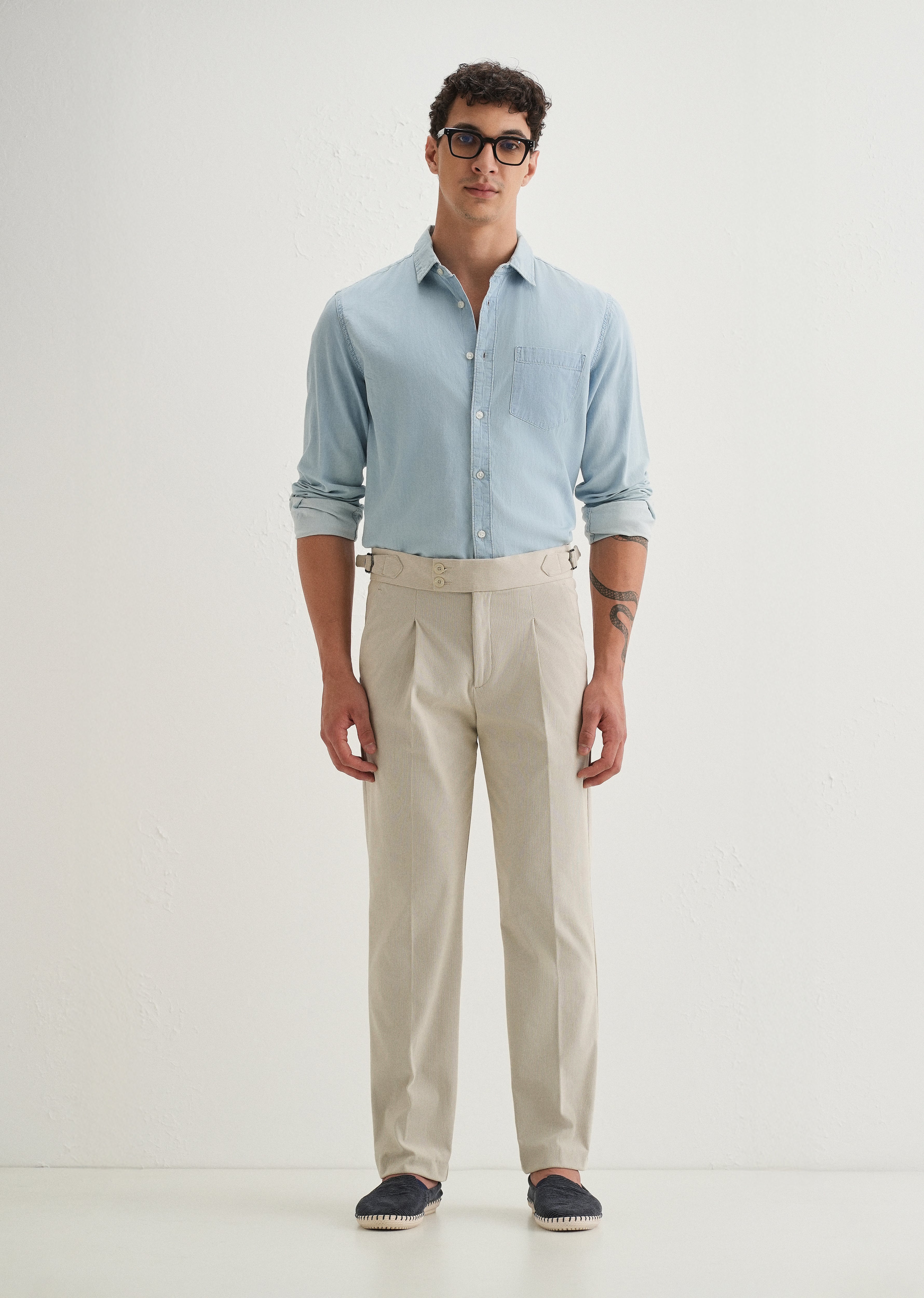 Off-White Pleated Corduroy Gurkha Pant