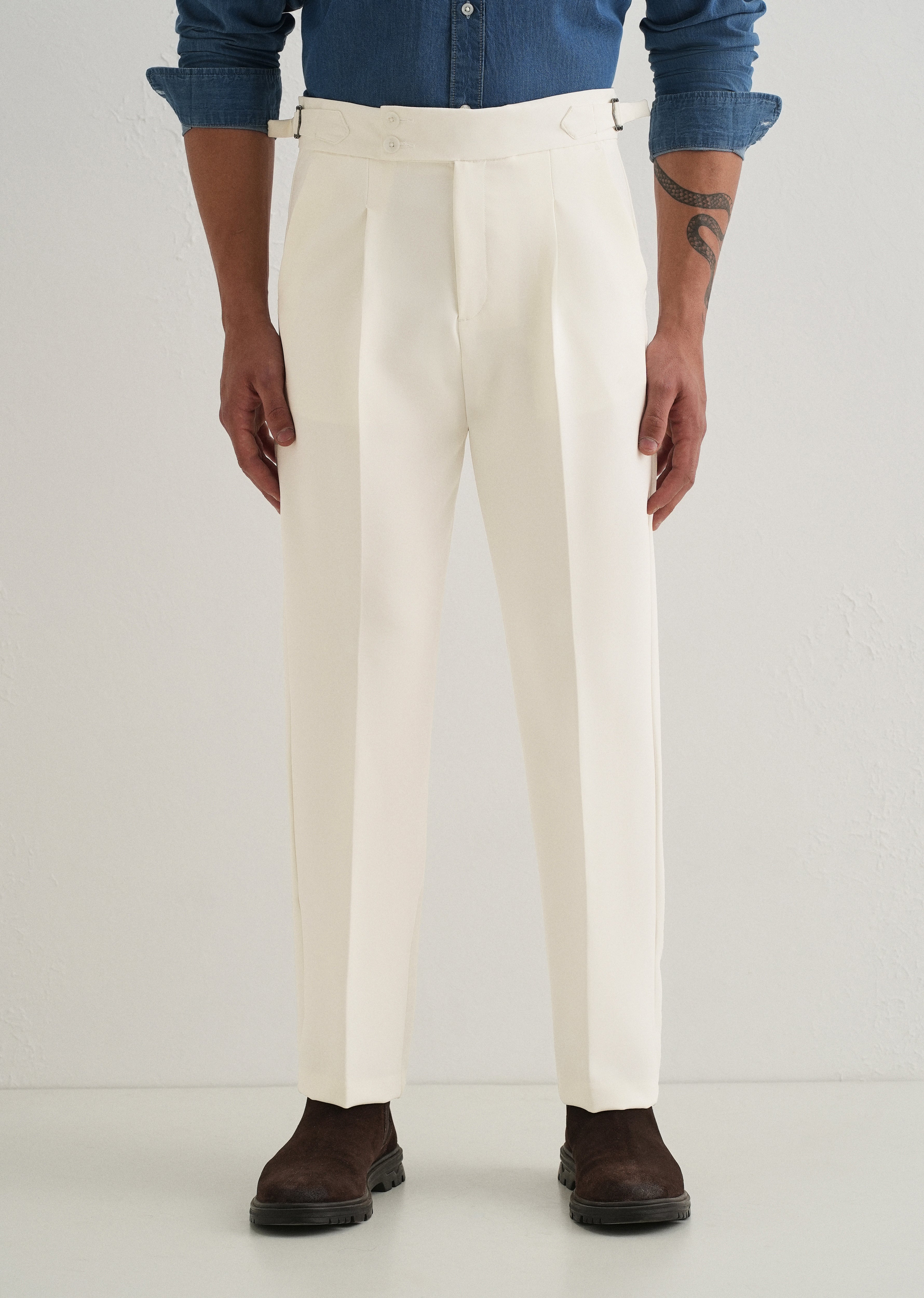 Off-White Pleated Gurkha Pant