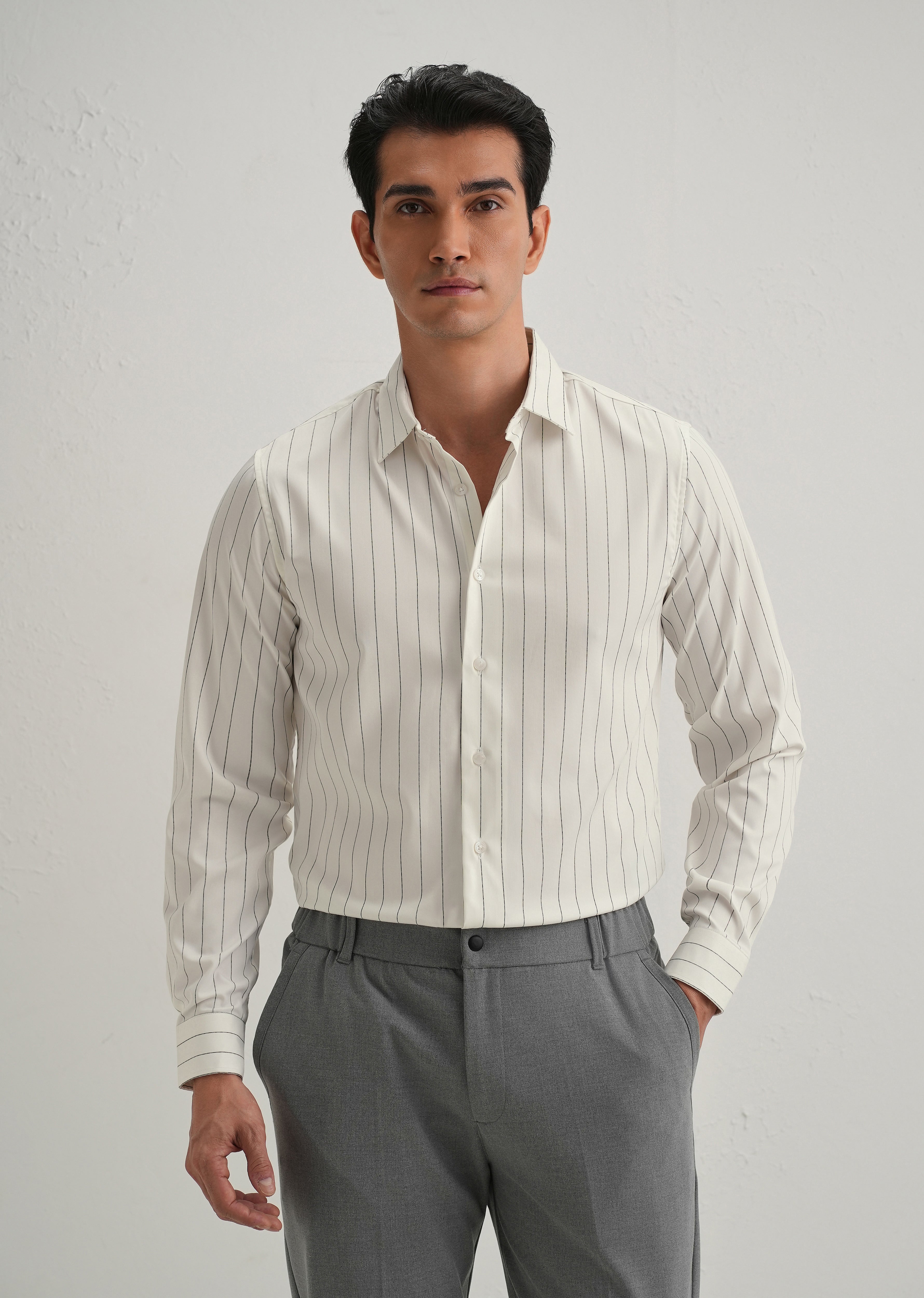 Off-White Vertical Stripe Shirt