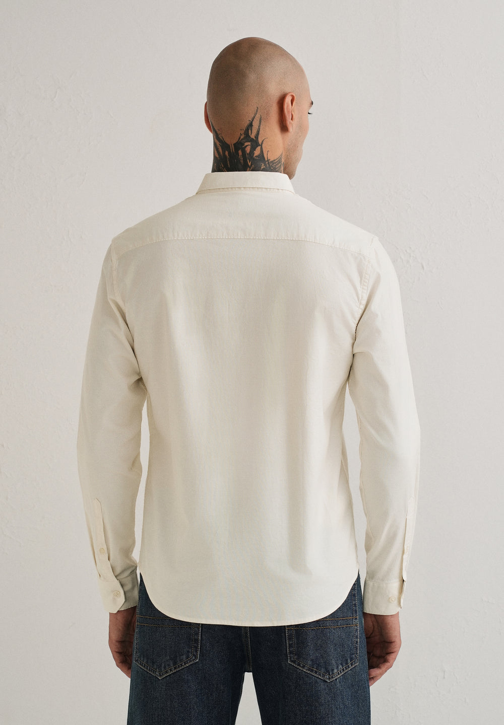 Off White Contrast Placket Shirt
