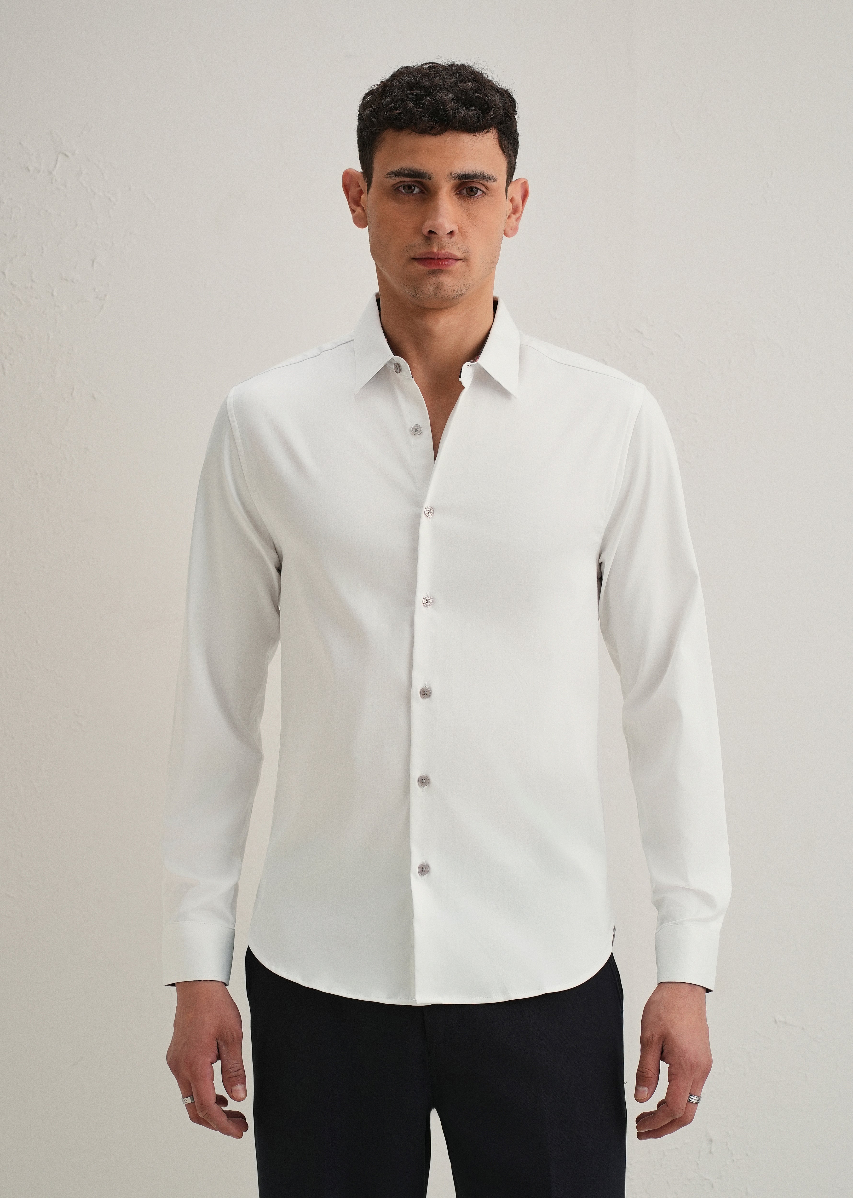 Off White Printed Cuff Shirt