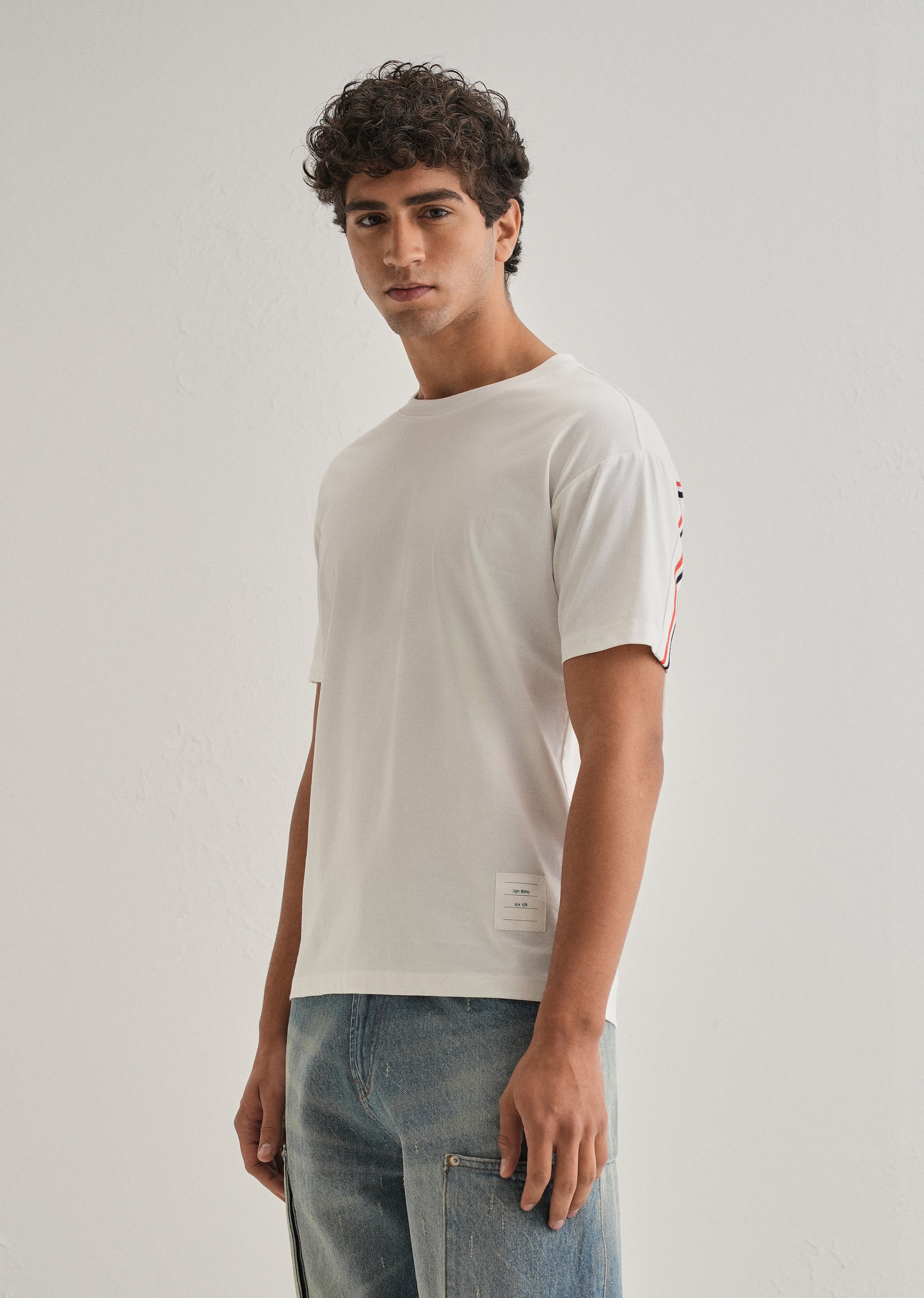 Off White Stripe Back Yoke T-shirt