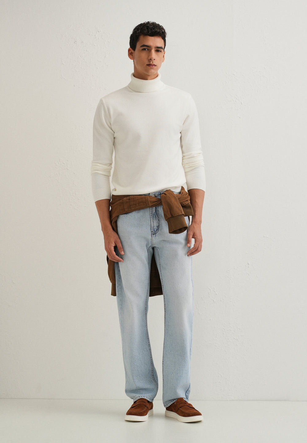 Off White Turtle-Neck Sweater