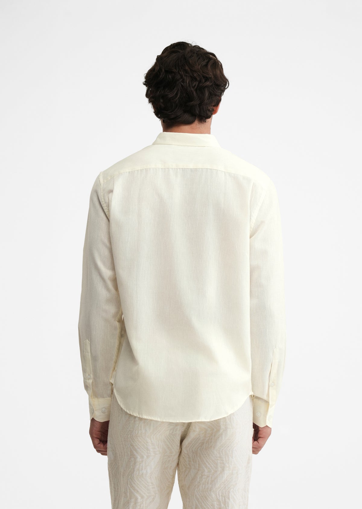 Off White Linen Blend Shirt