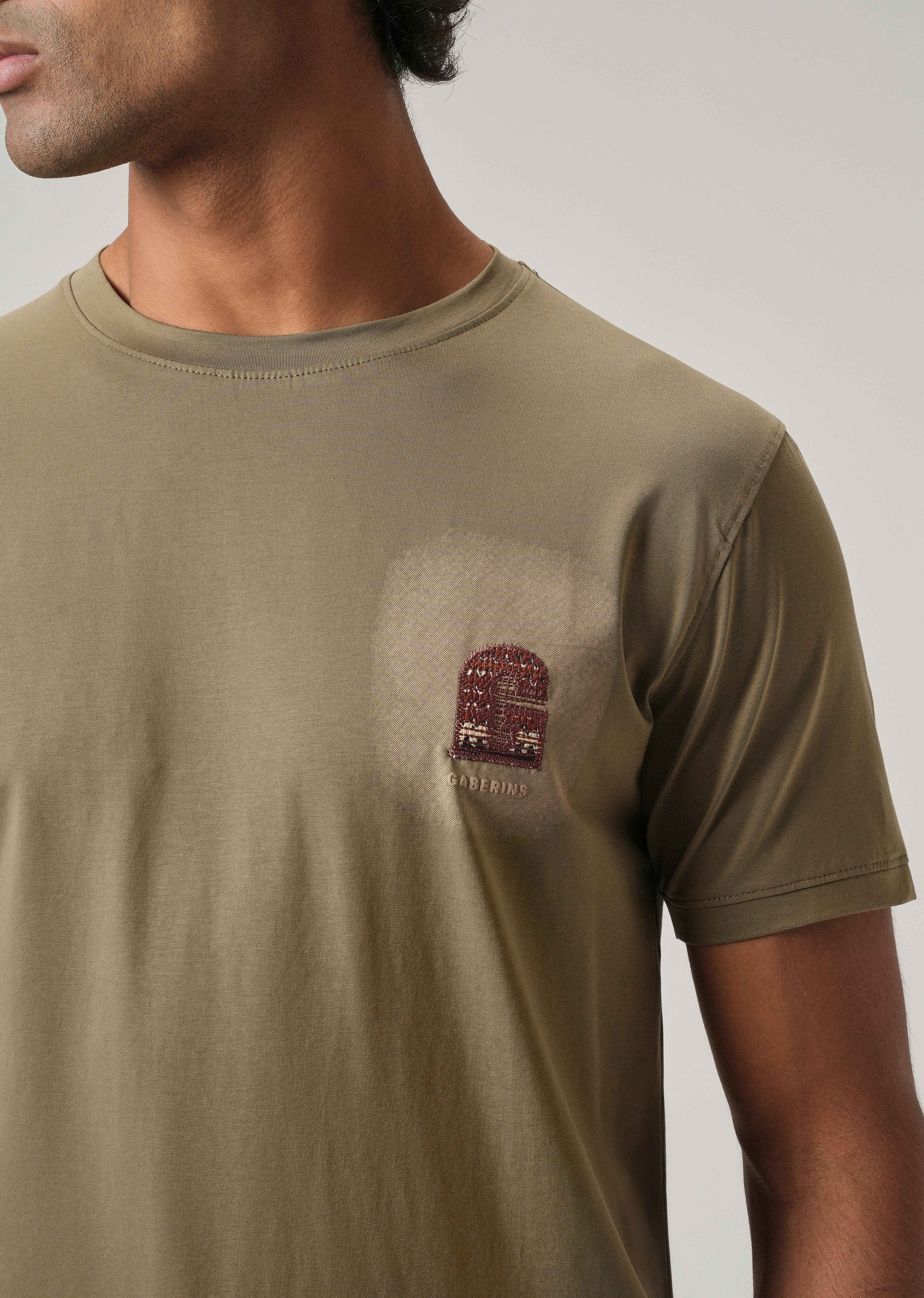 Olive Back Print Slim Fit T-Shirt