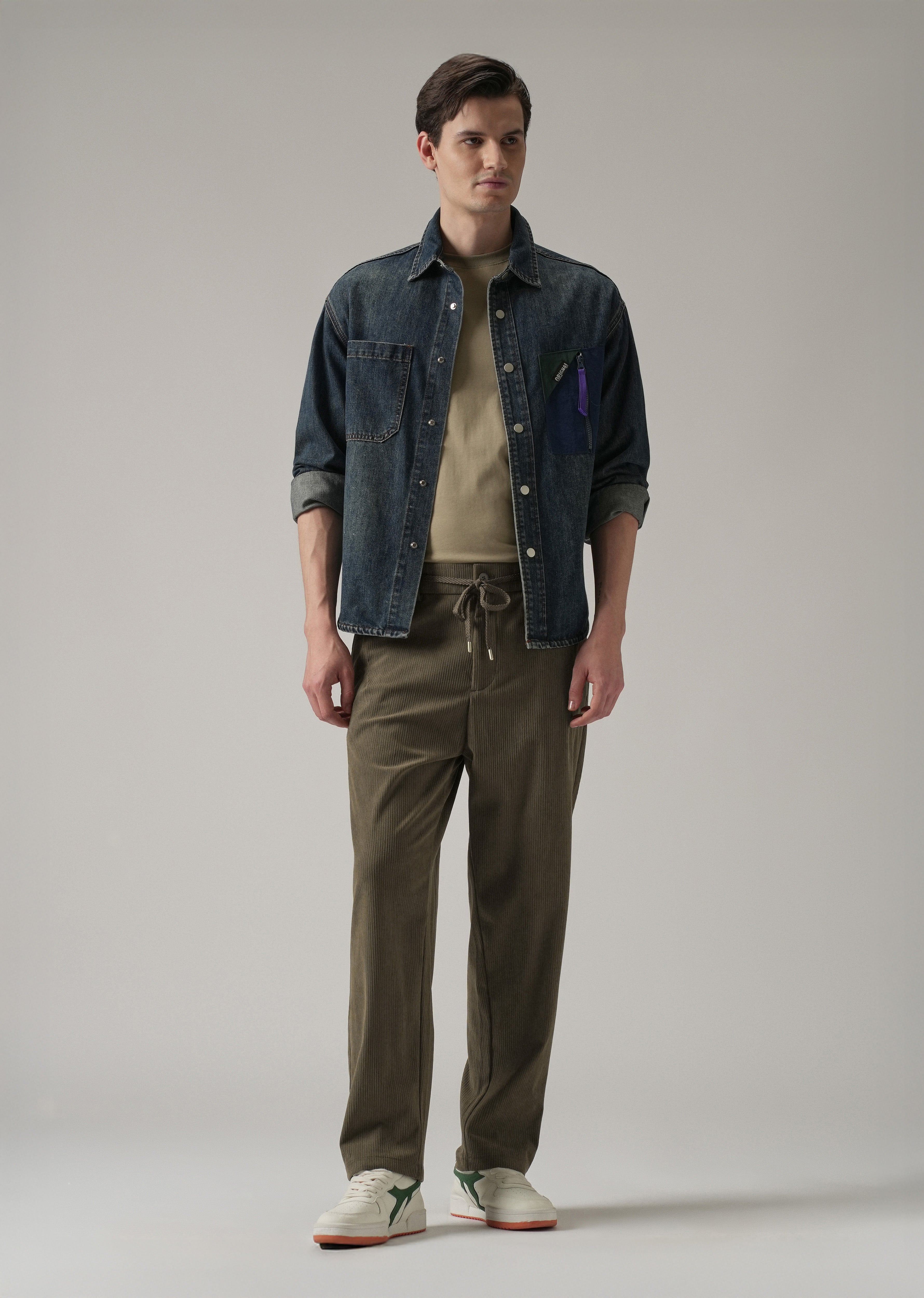 Olive Brown Corduroy Drawstring Pant