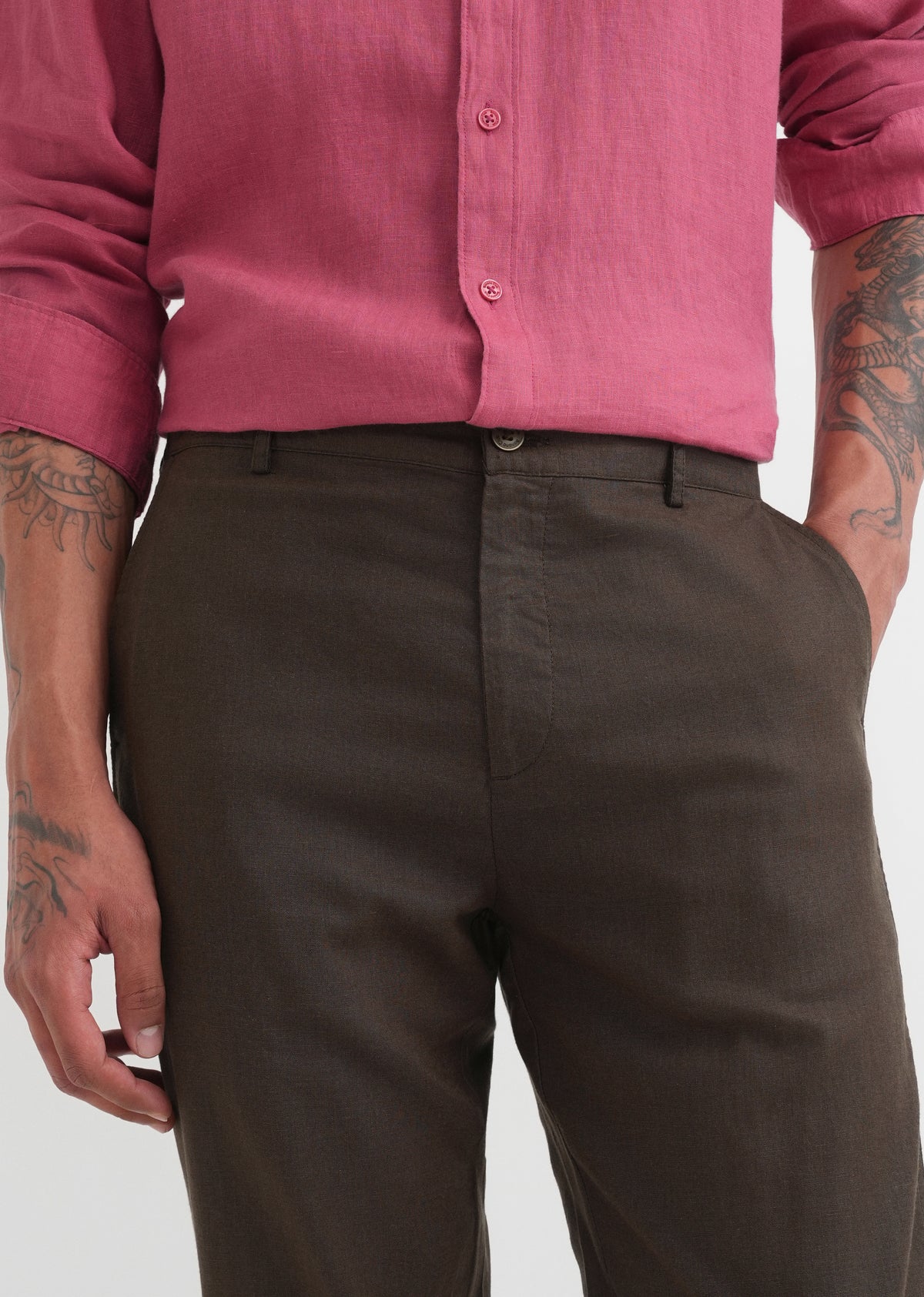 Dark Olive Semi-Elasticated Trouser