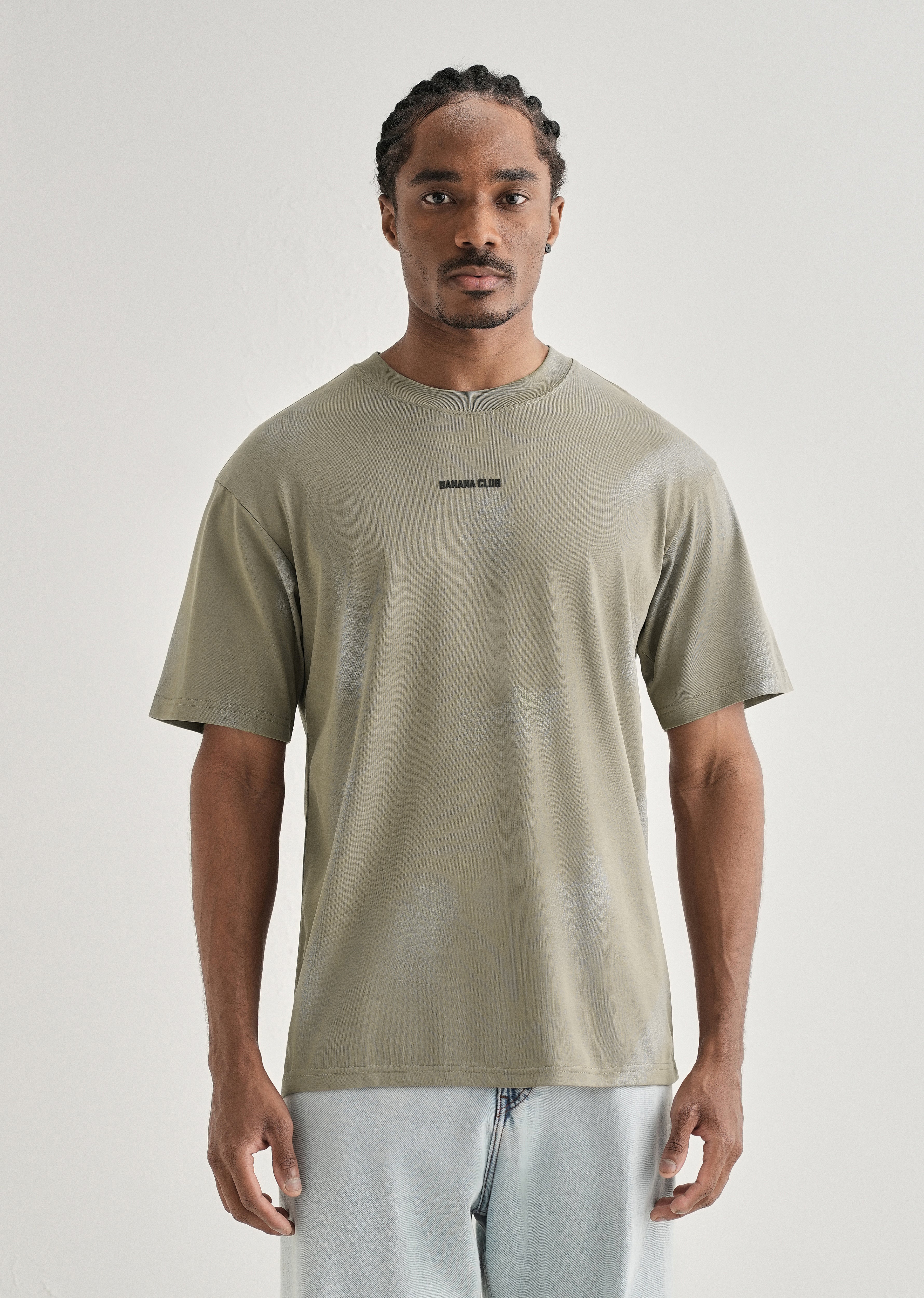 Olive Brushstroke Oversized T-shirt