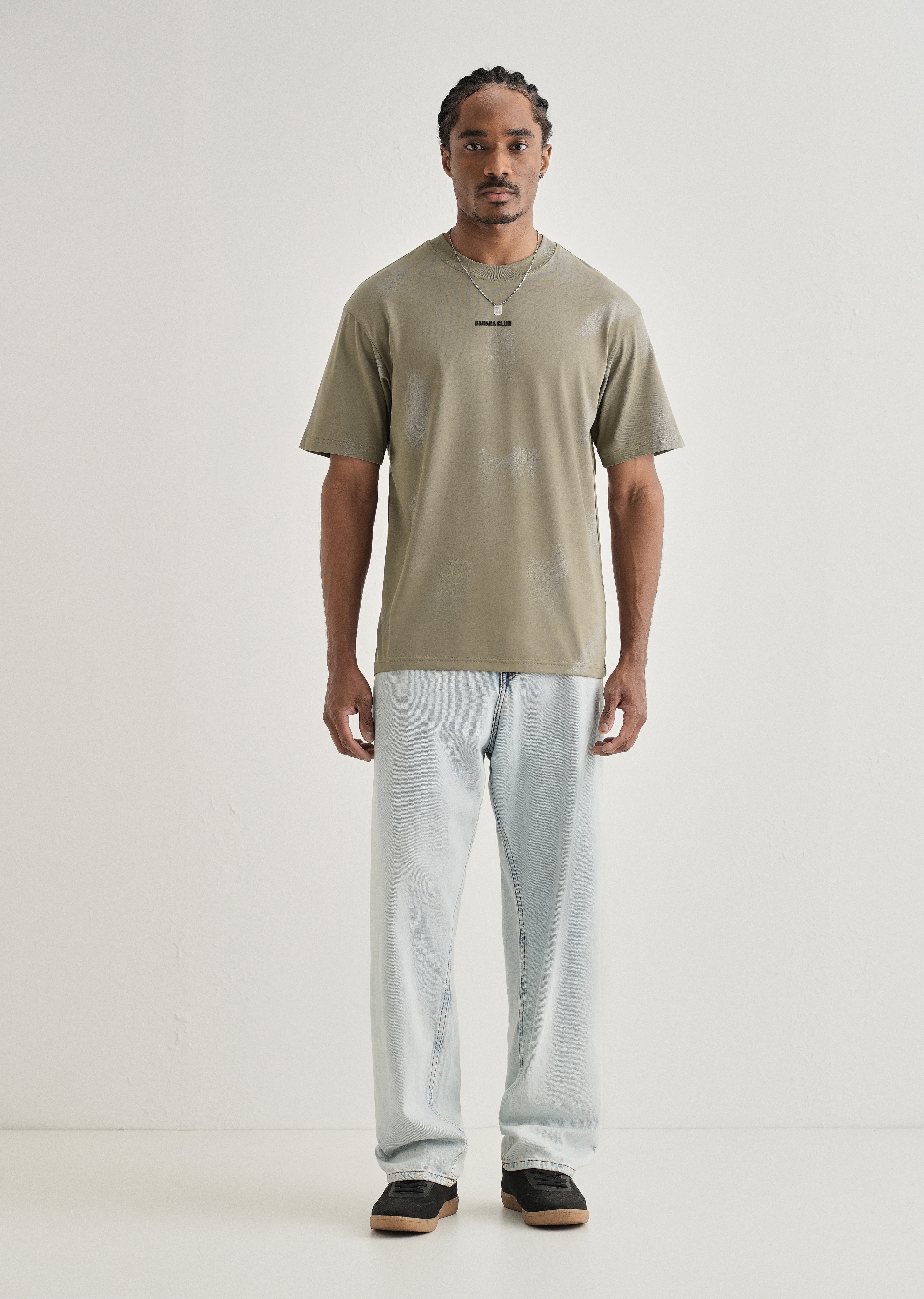 Olive Brushstroke Oversized T-shirt