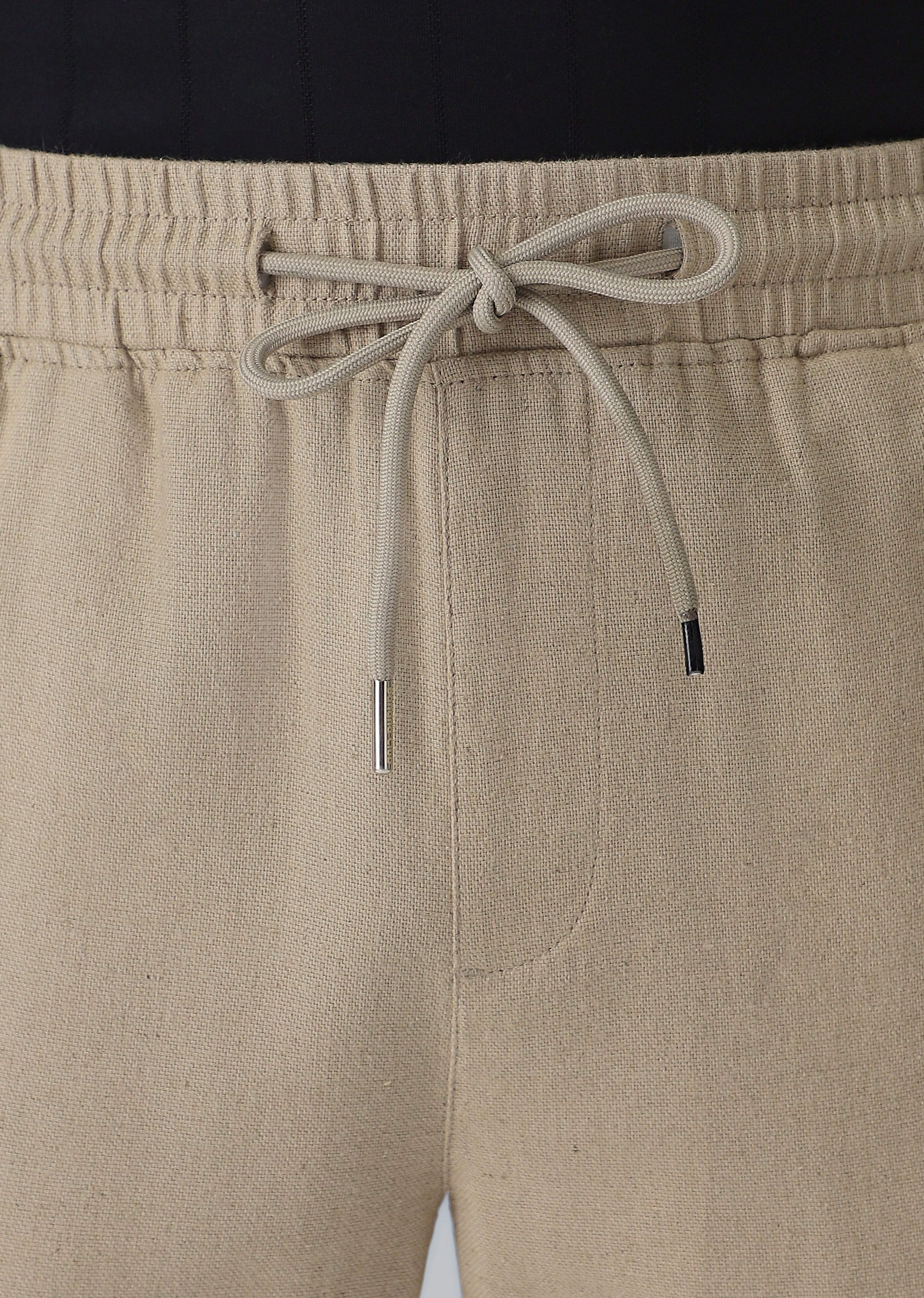 Olive Drawstring Linen Pant