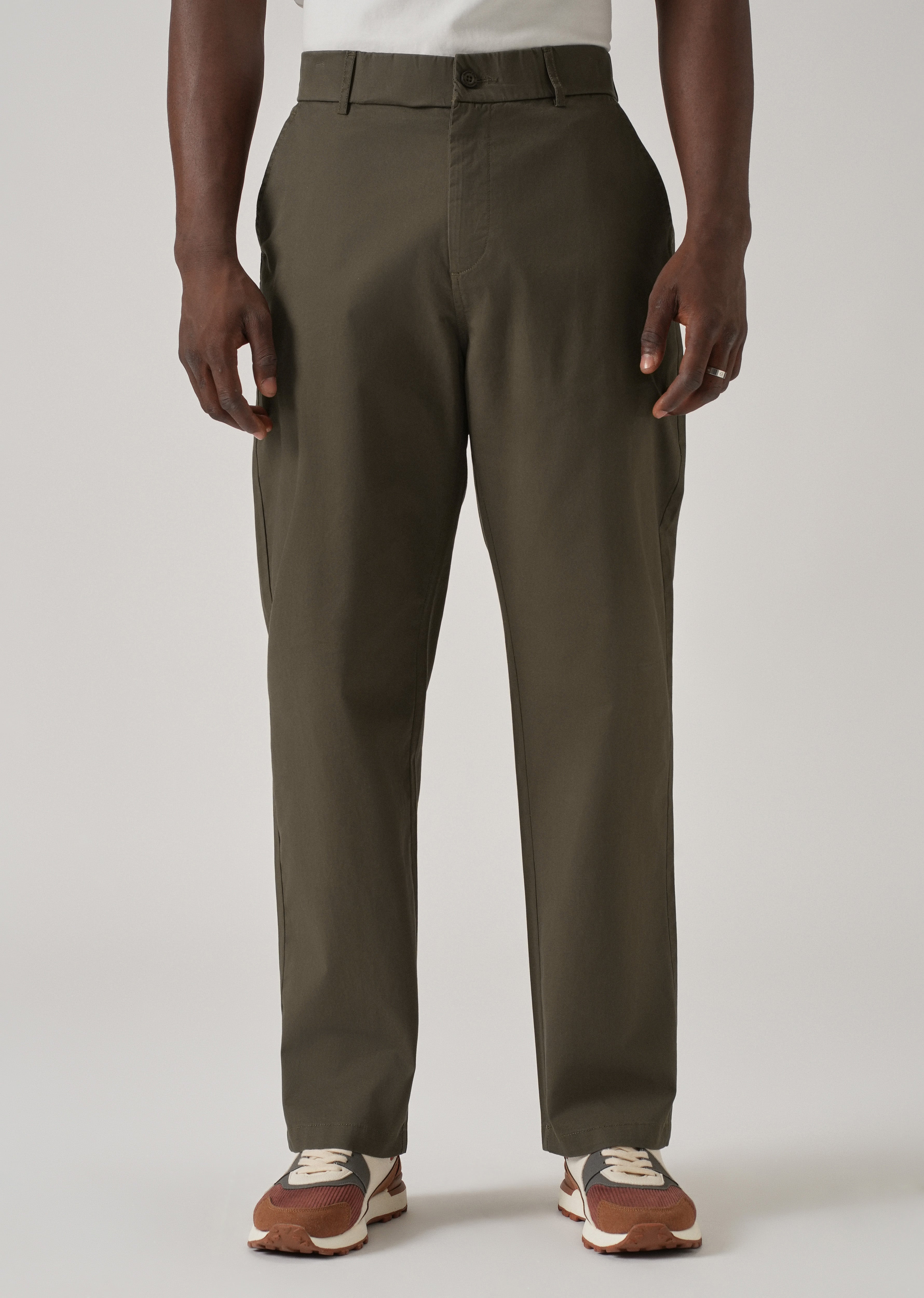 Baggy Fit Olive Green Chinos
