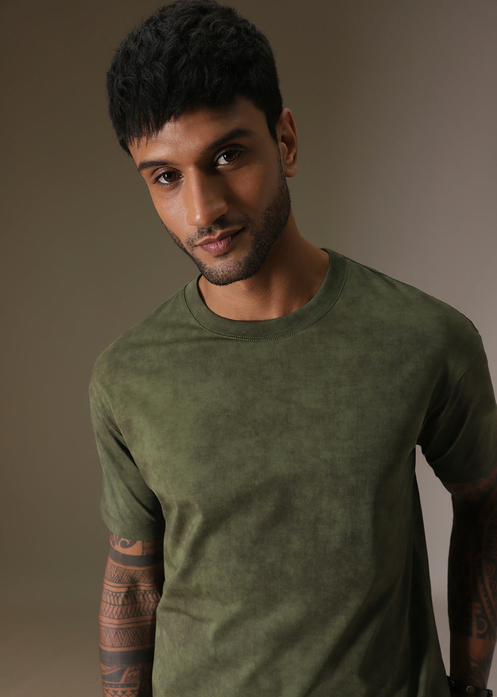 Olive Green Crew Neck T-Shirt