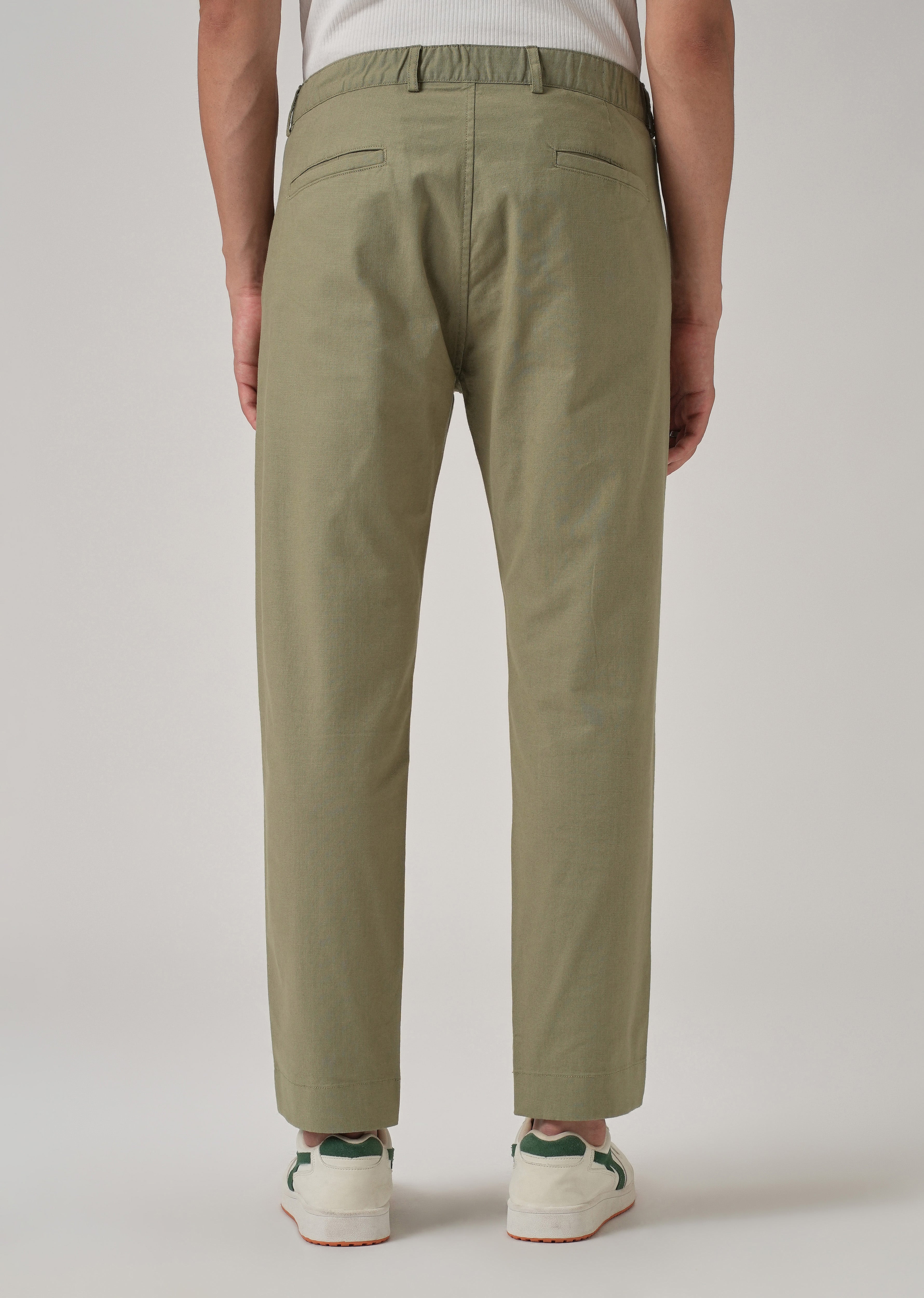 Olive Green Cotton Trouser
