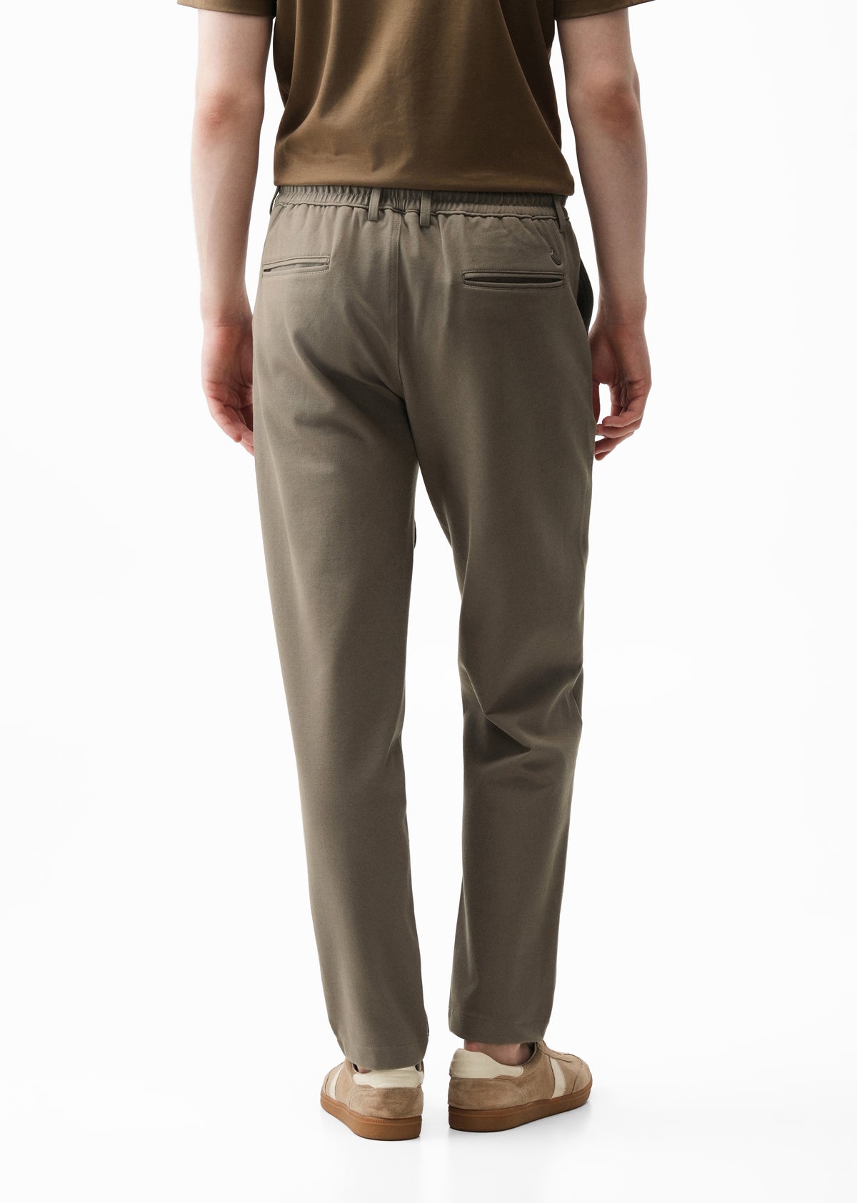 Olive Grey Relaxed Fit Drawstring Trouser