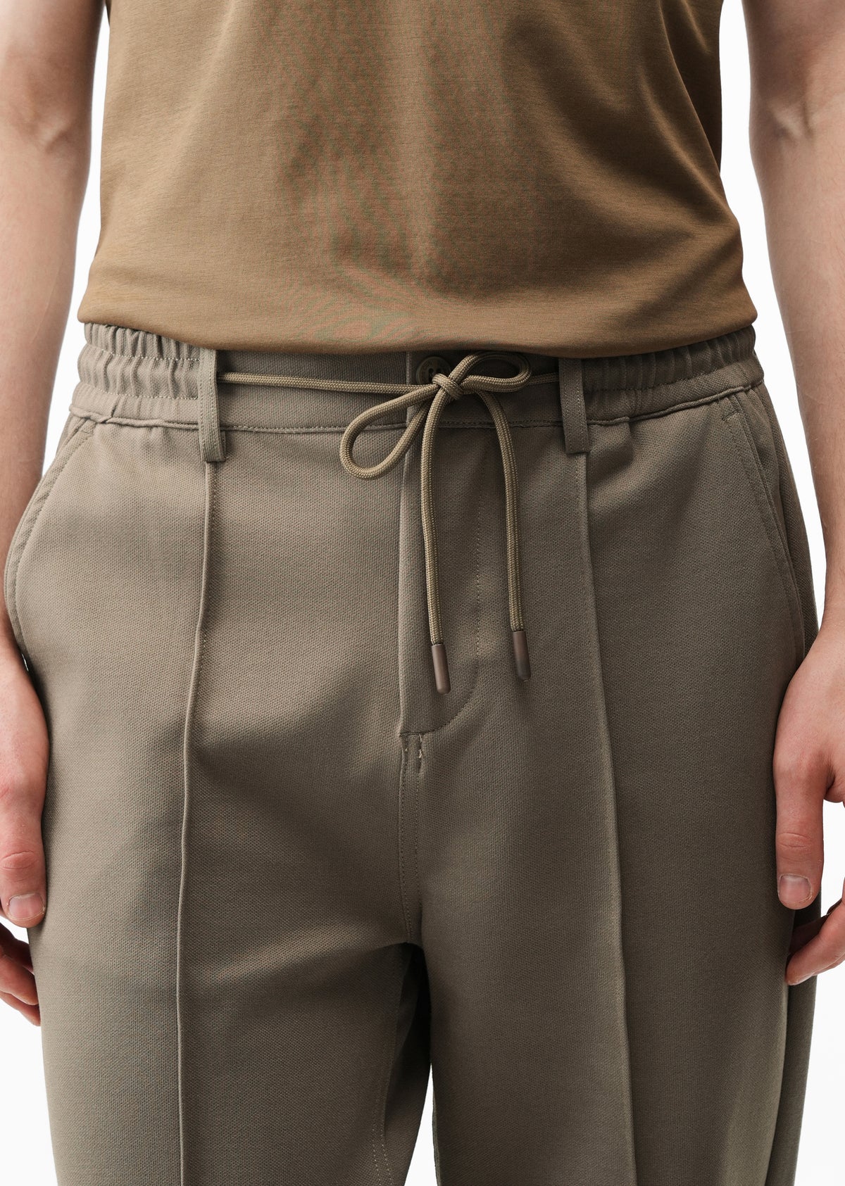 Olive Grey Relaxed Fit Drawstring Trouser