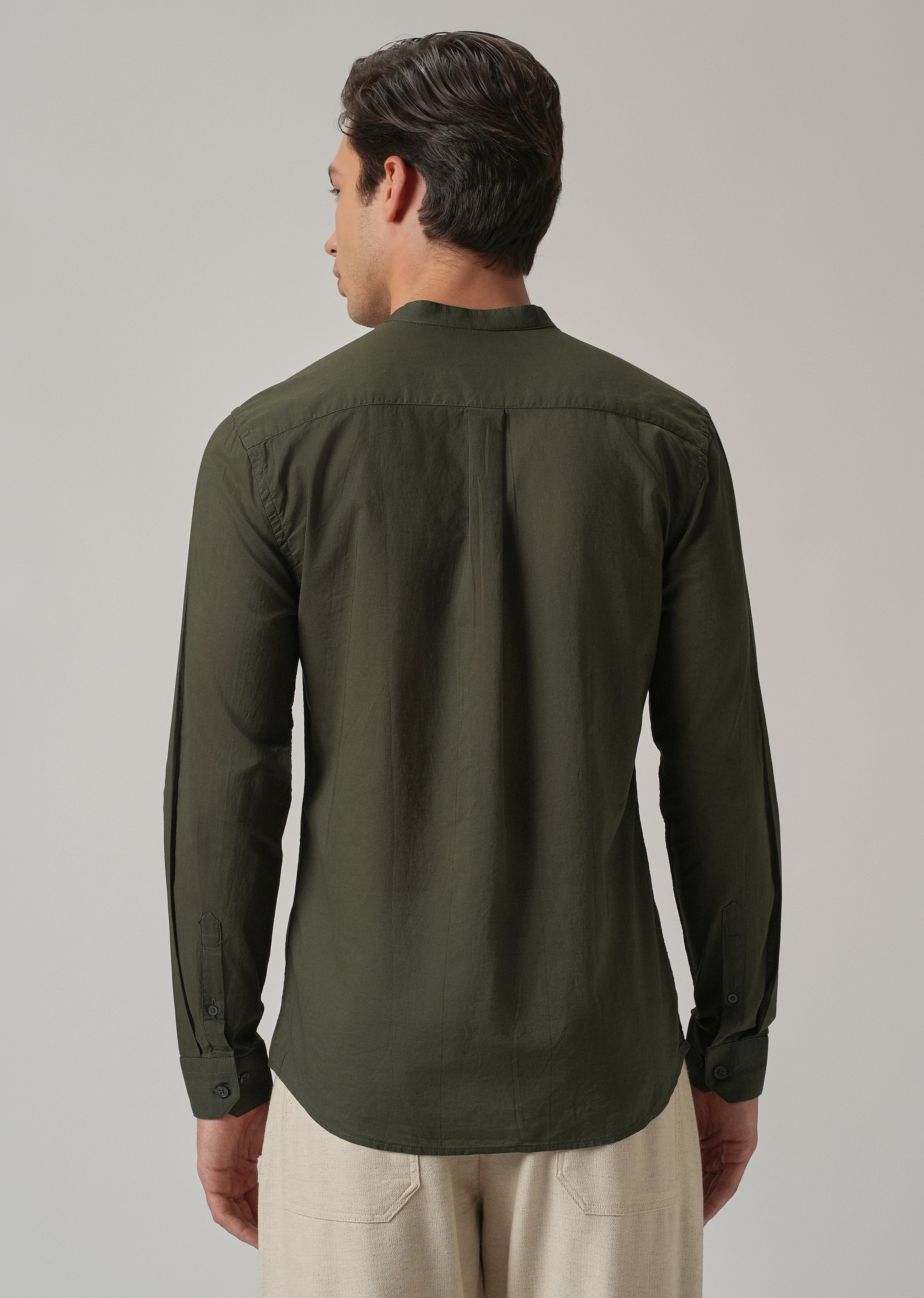 Olive Grove Plain Cotton Shirt