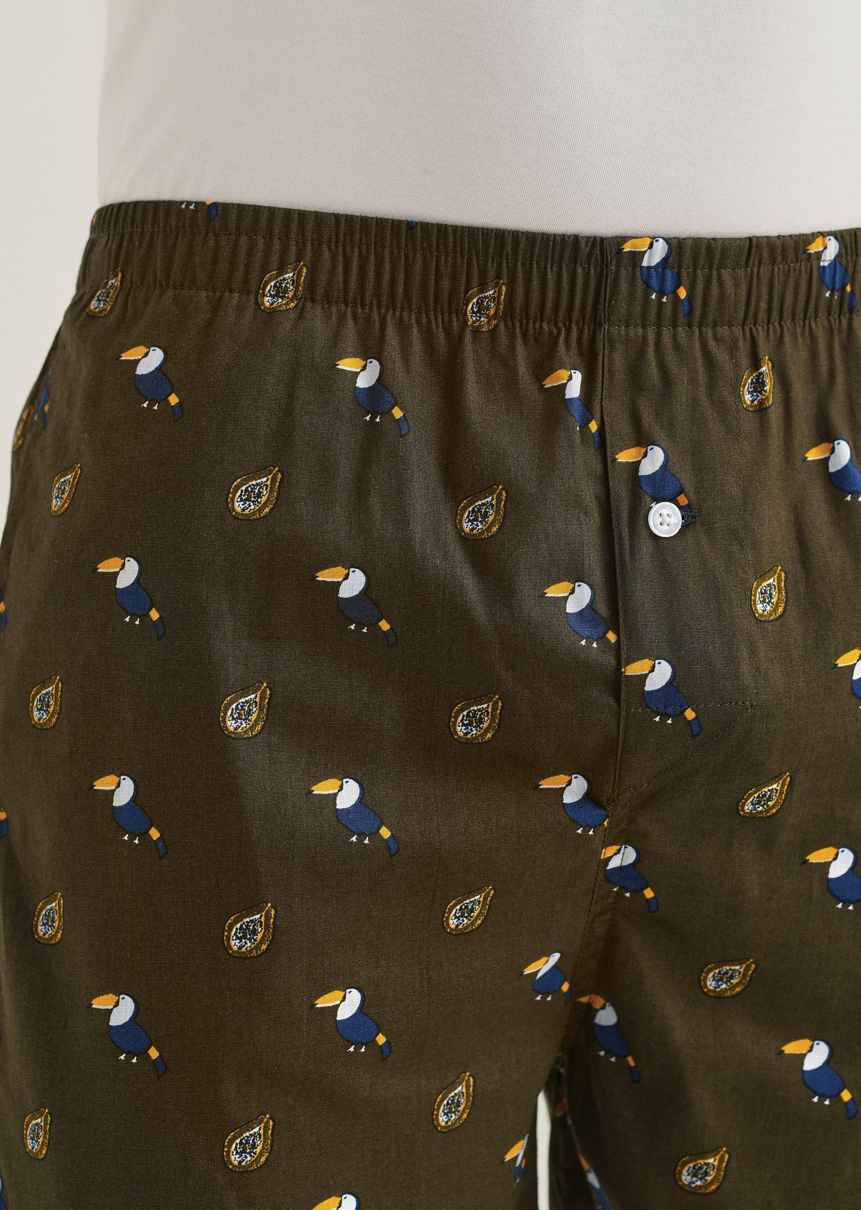 Olive Hornbill Printed Boxer
