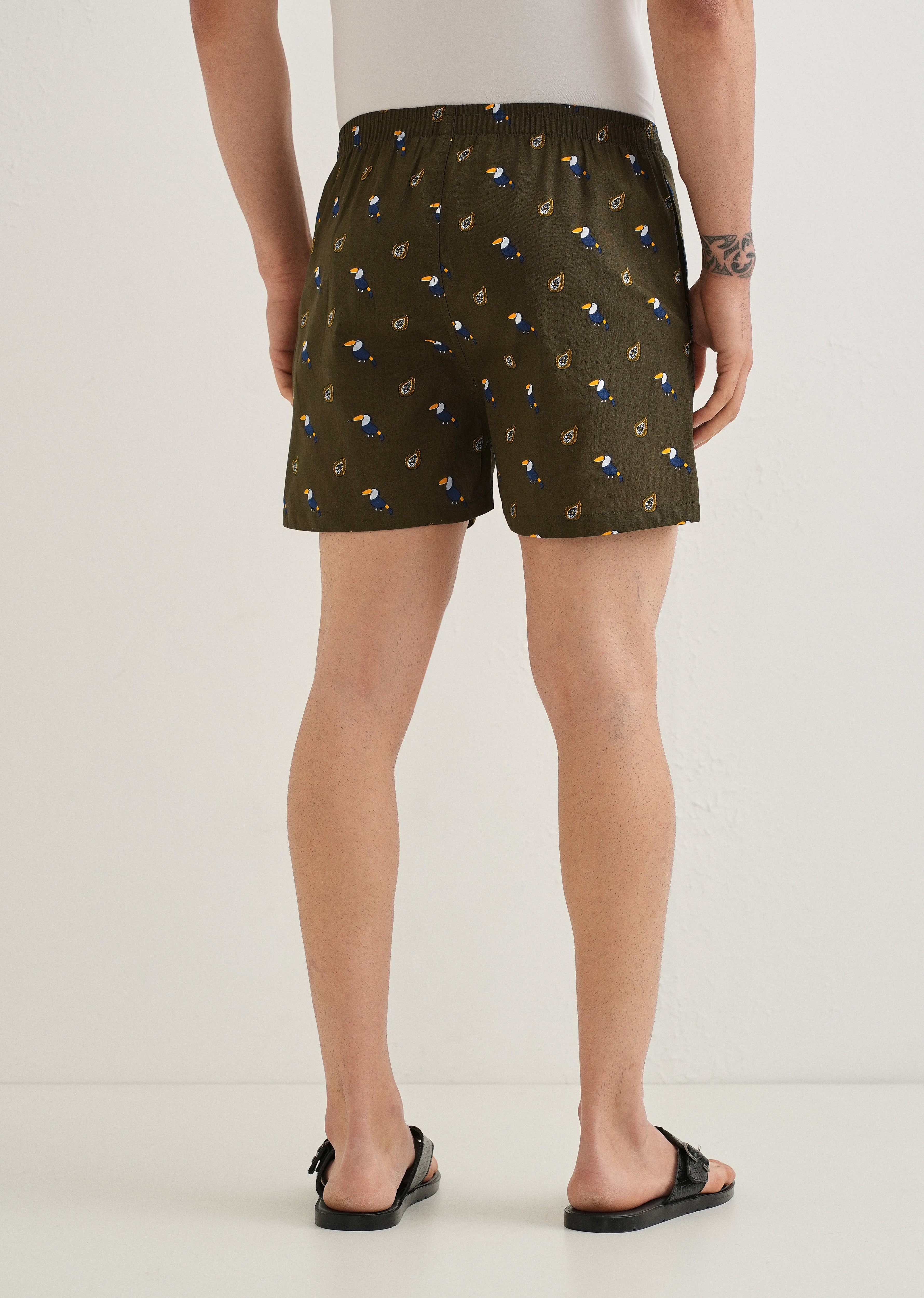 Olive Hornbill Printed Boxer