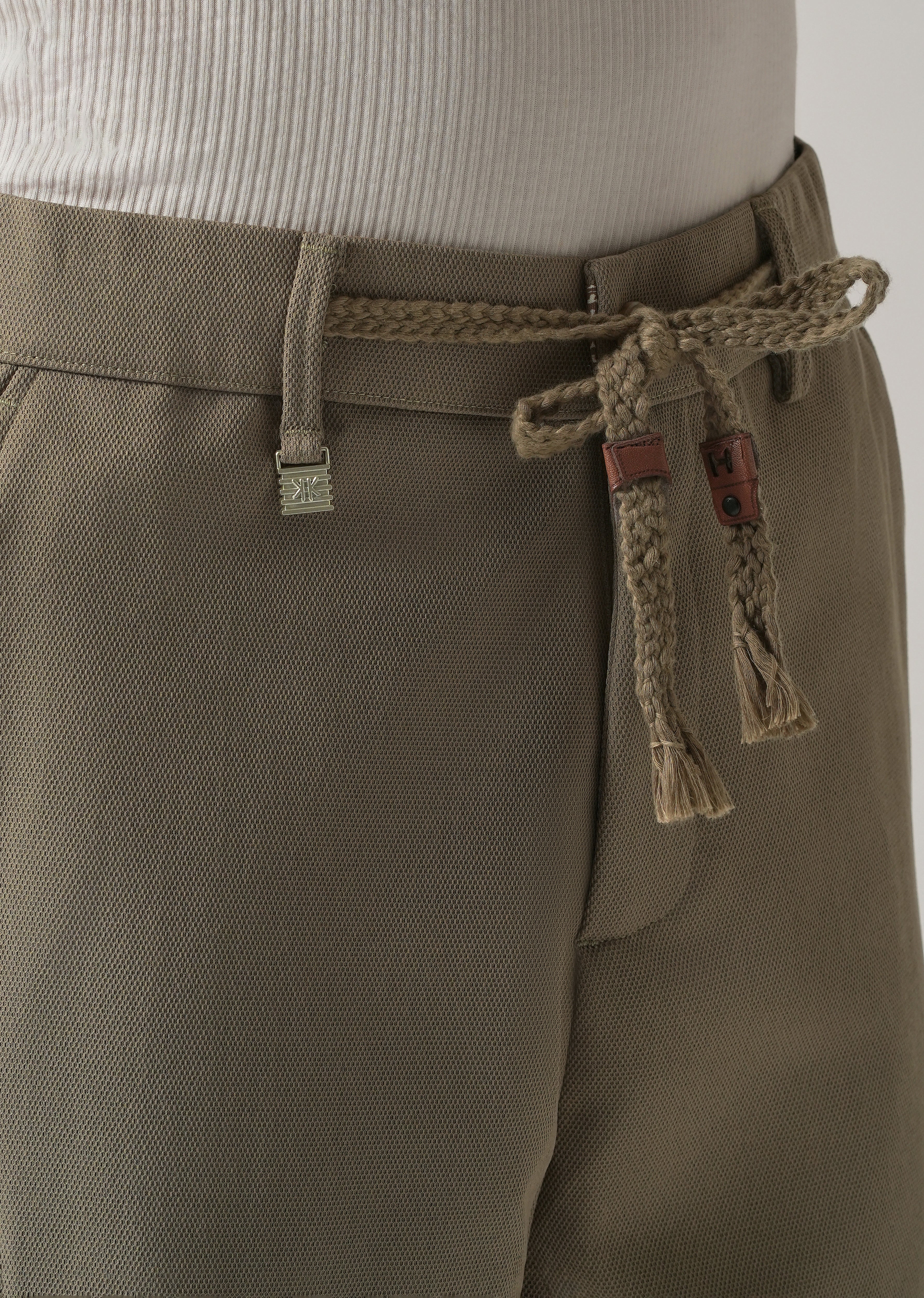Olive Relaxed Fit Tie Waist Pant