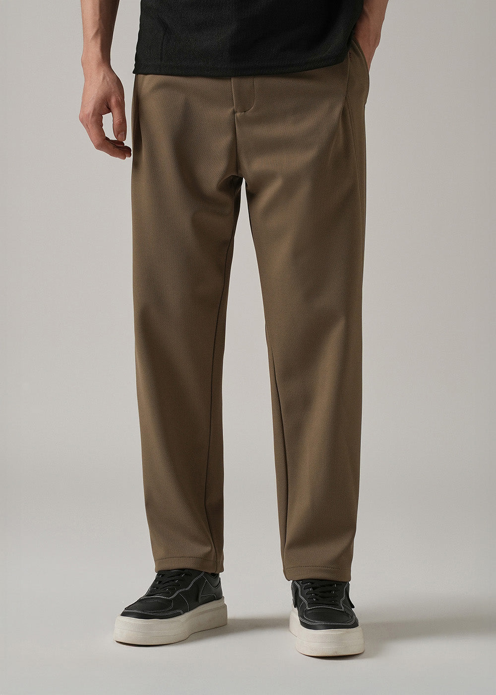 Olive Textured Stretch Pant
