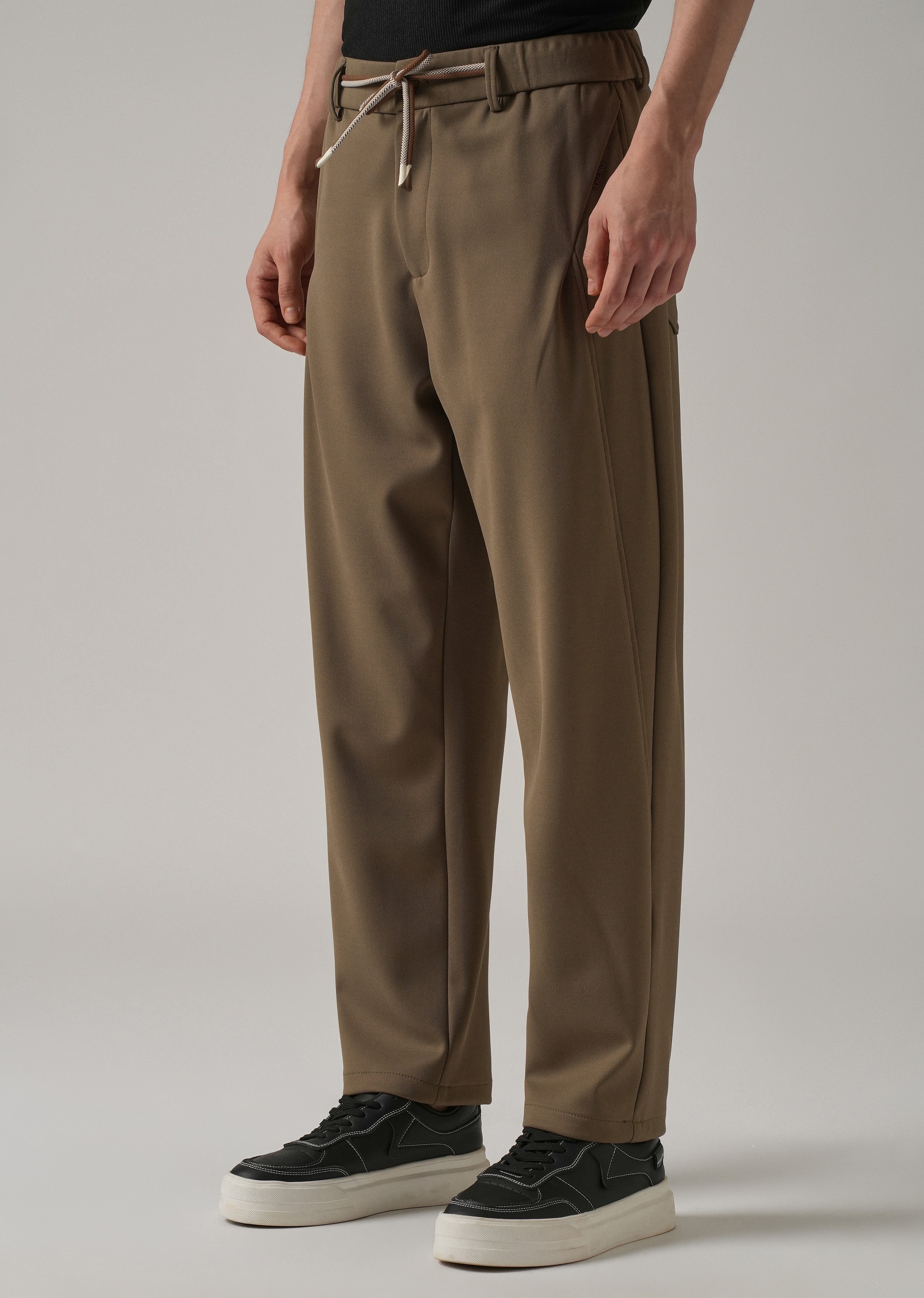 Olive Textured Stretch Pant