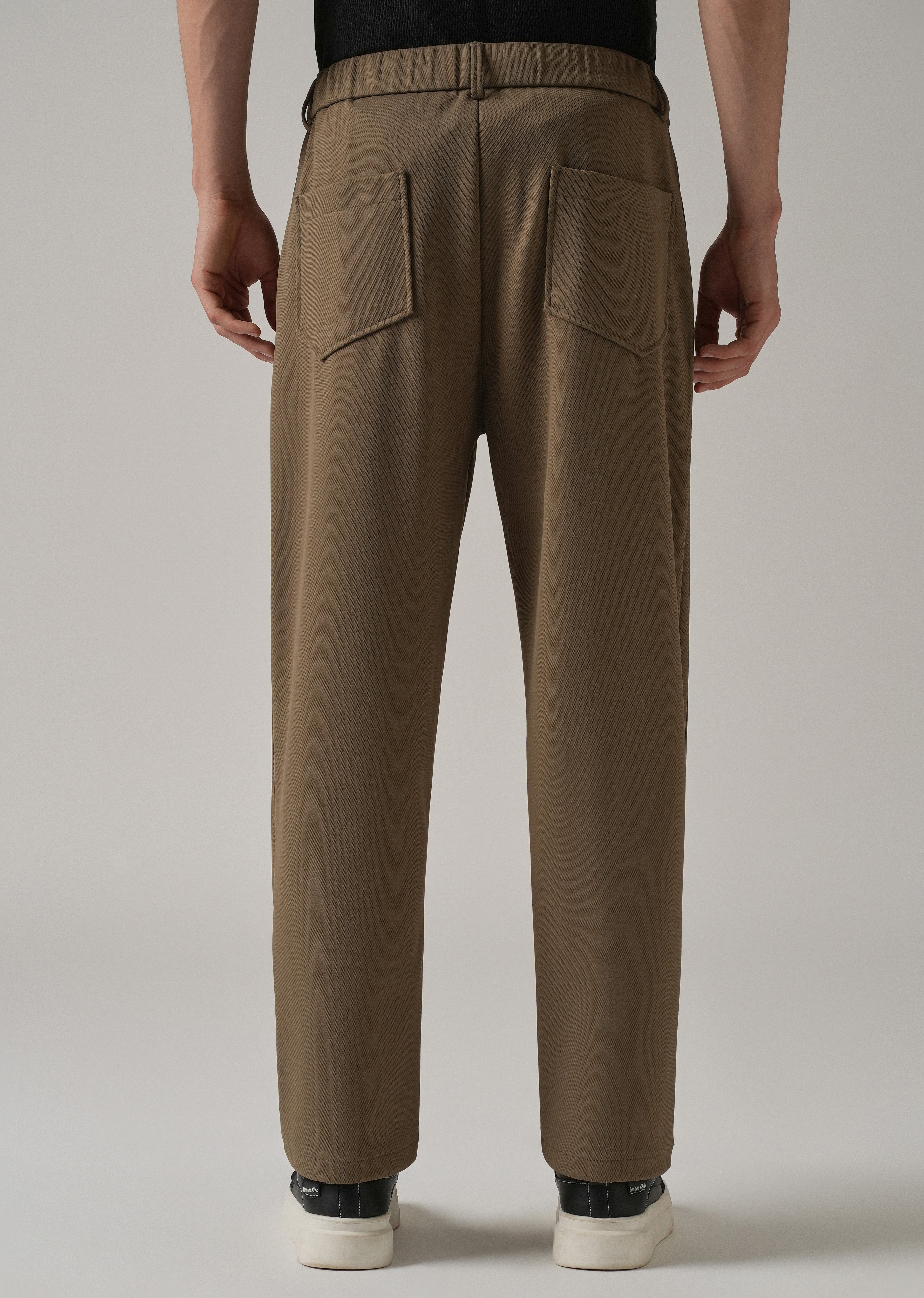 Olive Textured Stretch Pant