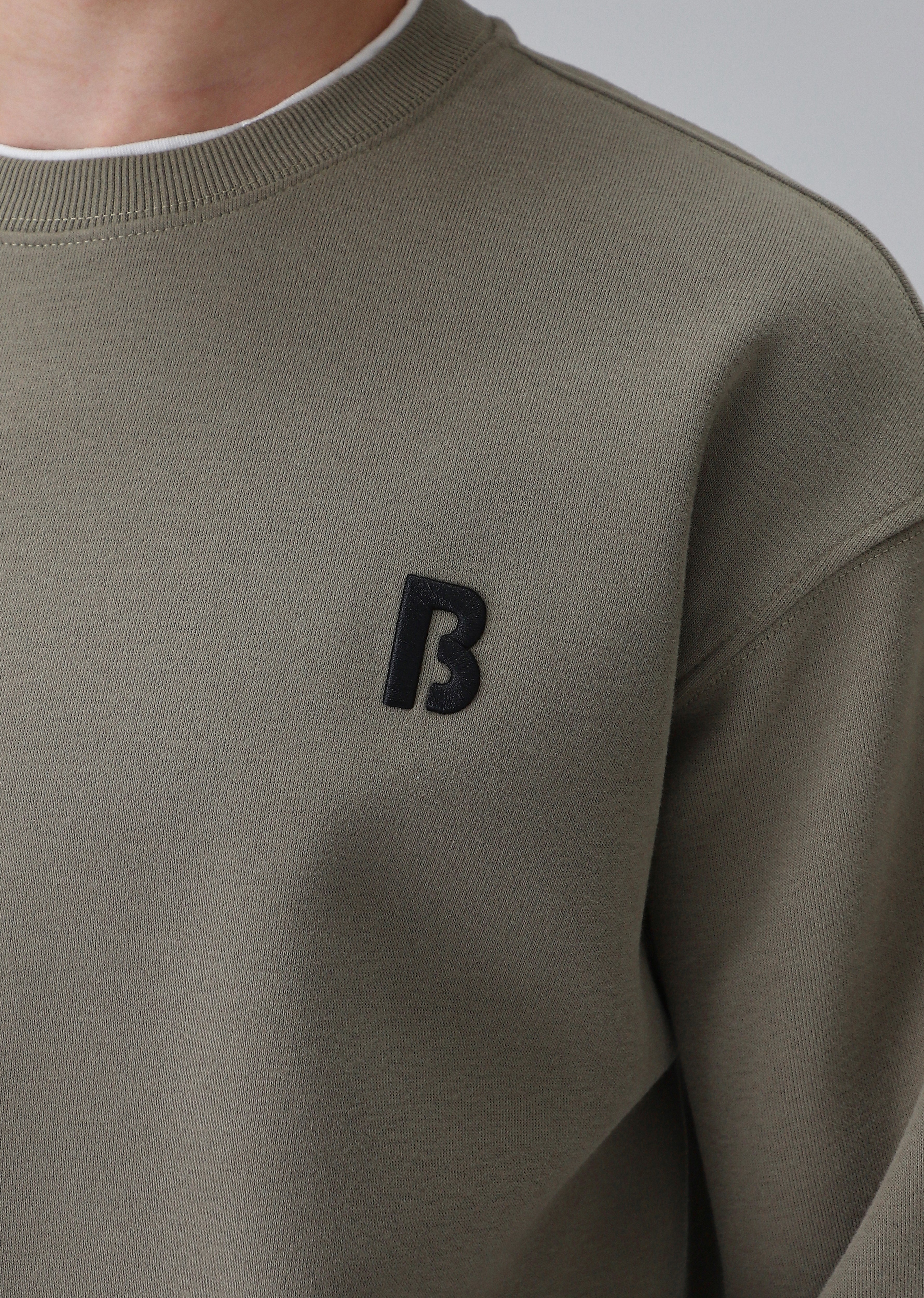 Olive White Contrast Sweatshirt