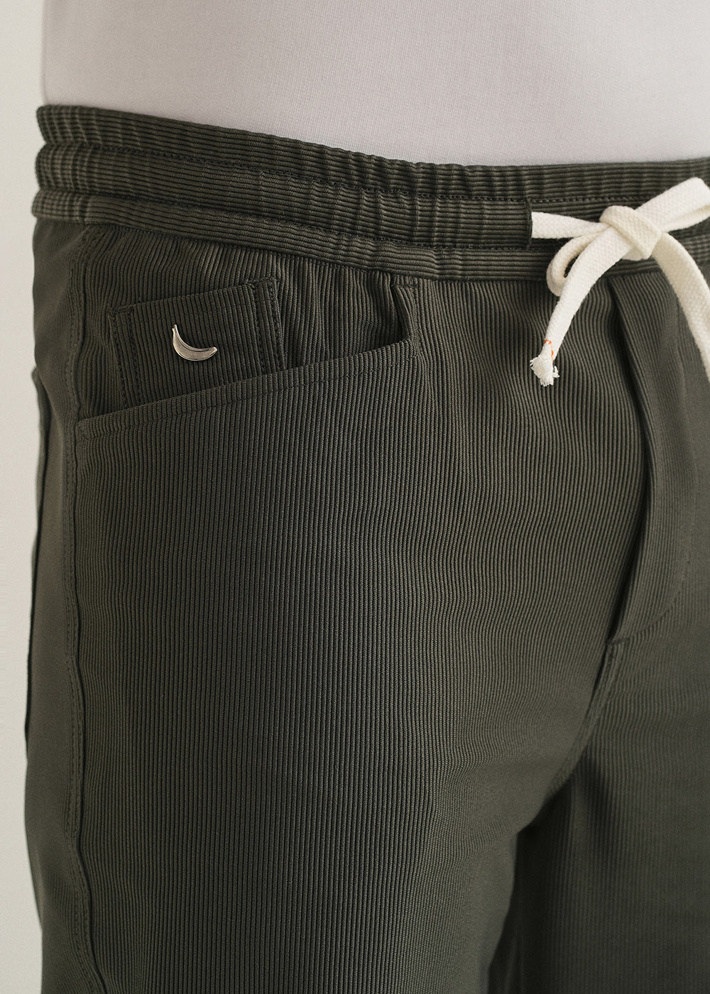 Olive Green Straight Fit Corduroy Pants