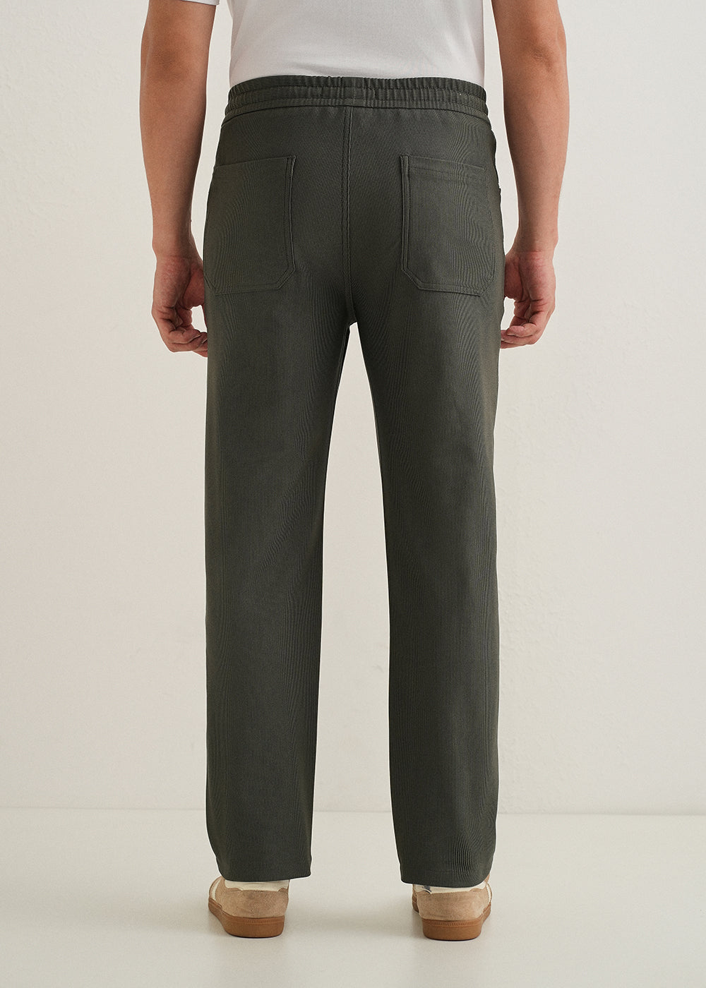 Olive Green Straight Fit Corduroy Pants