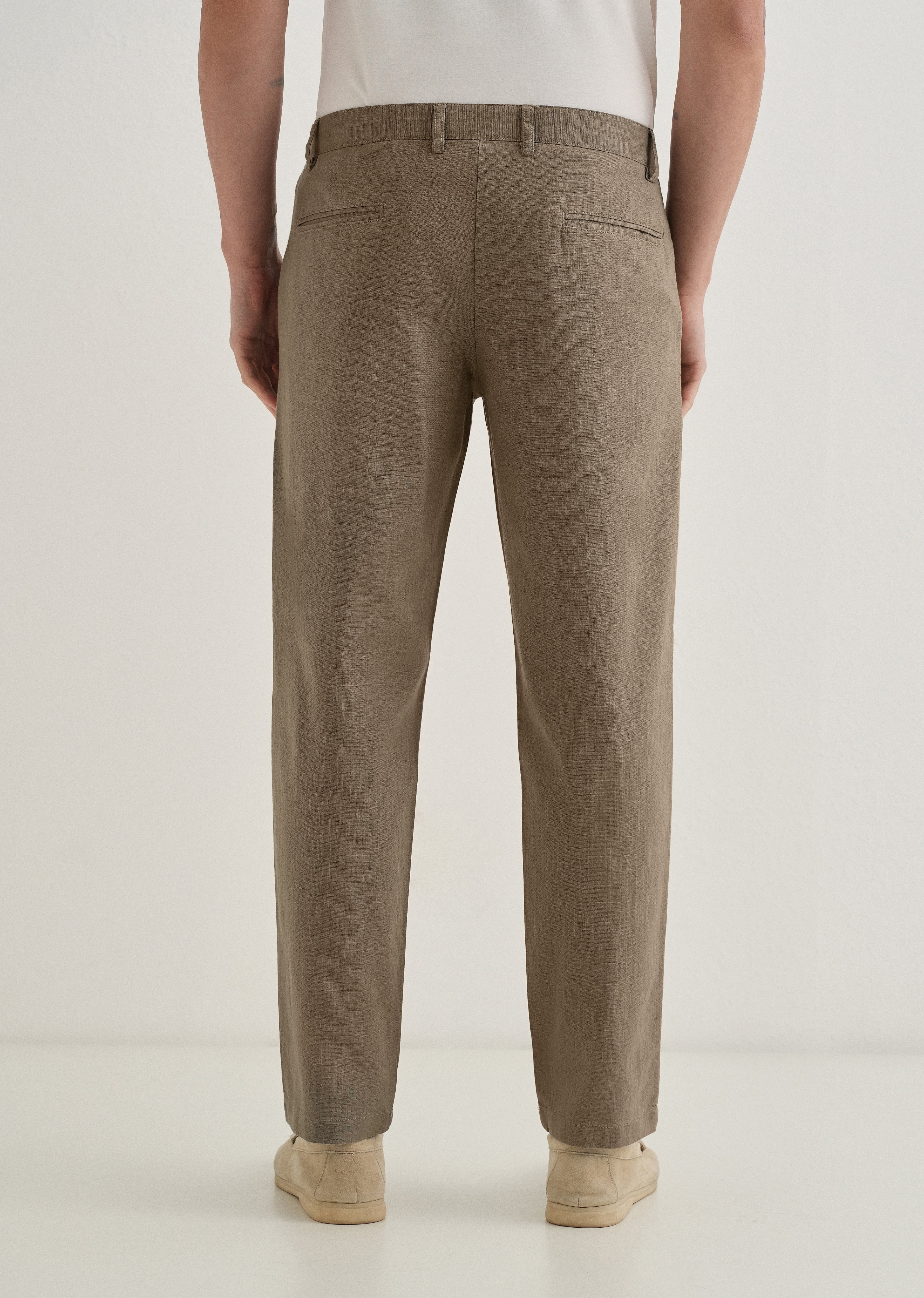 Olive Linen Trouser