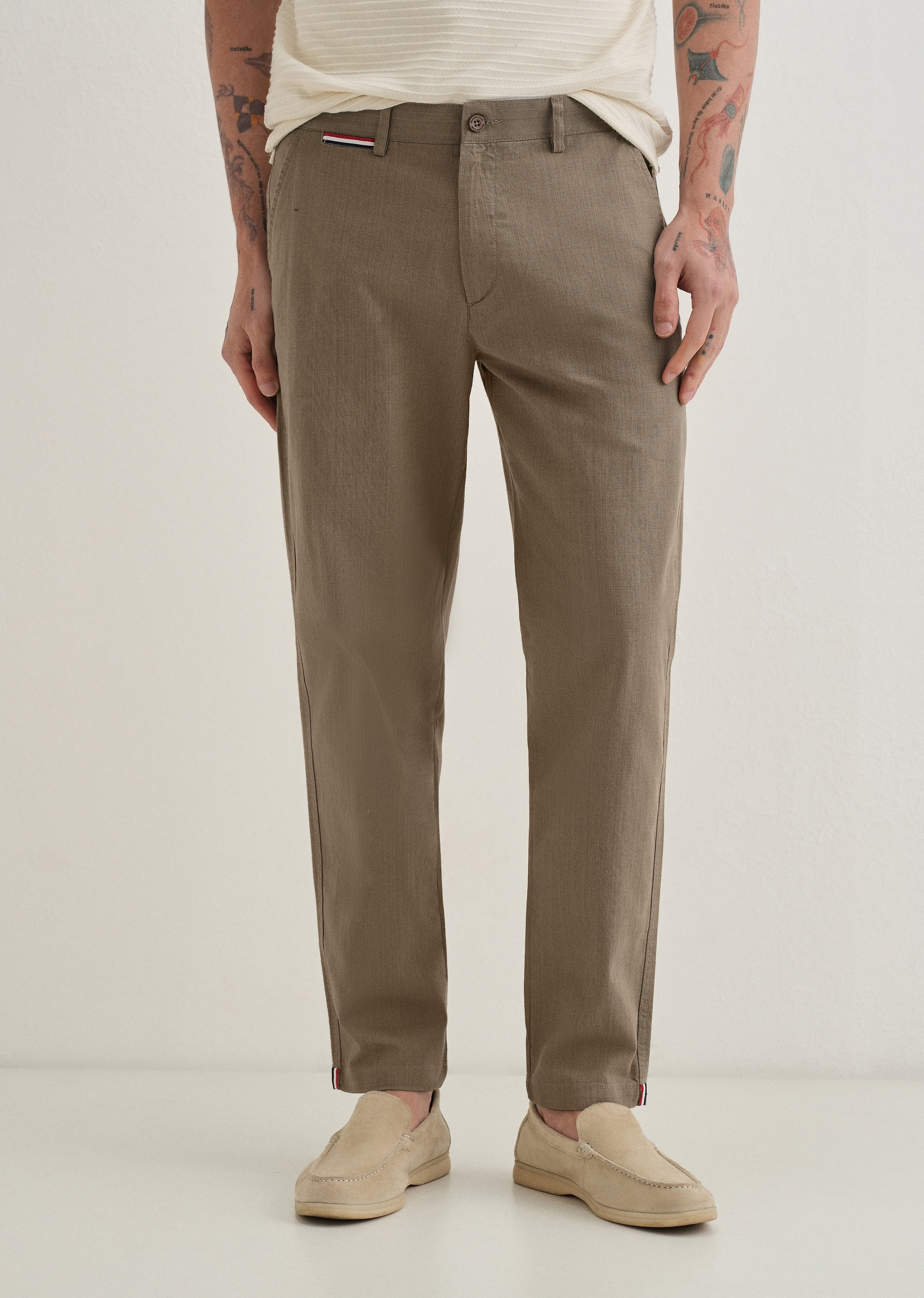 Olive Linen Trouser