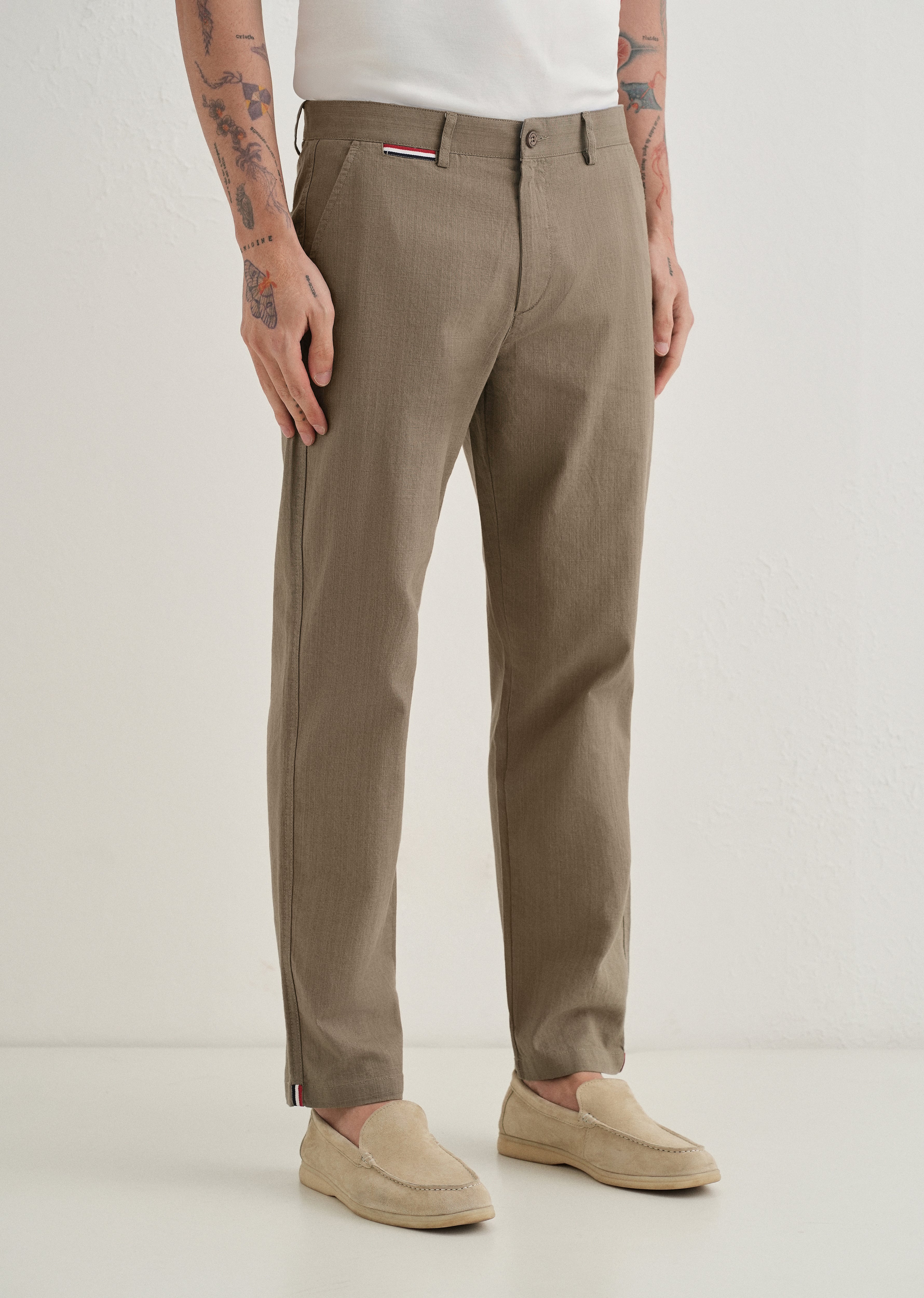 Olive Linen Trouser